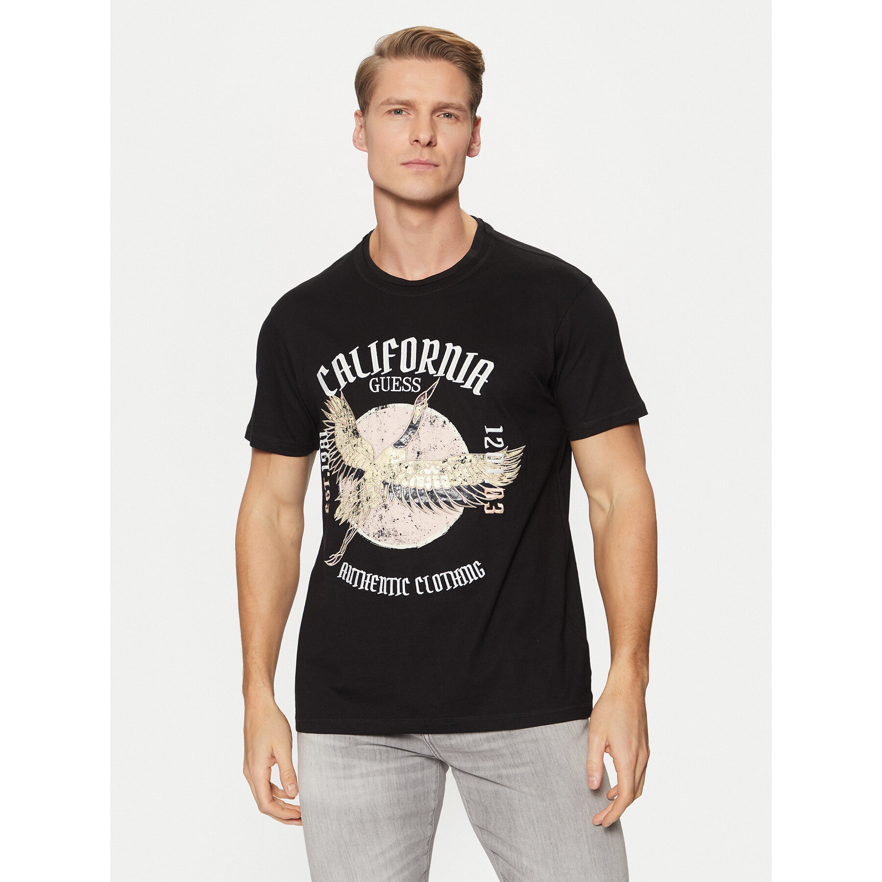 Guess T-Shirt M5RI19 K8FQ4 Μαύρο Regular Fit