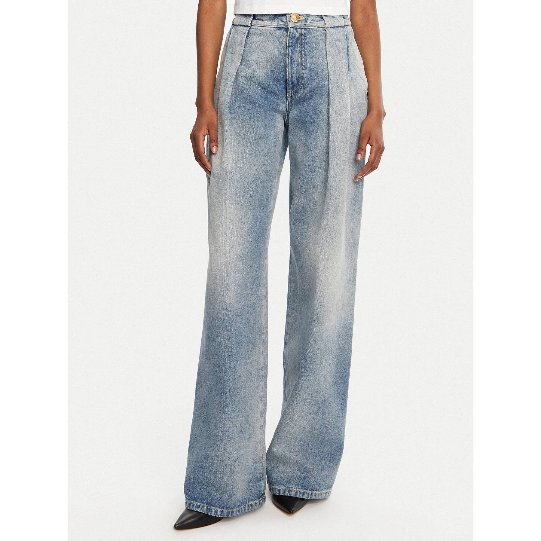 Balmain Jeans DF0ML095DF17 Blau Loose Fit