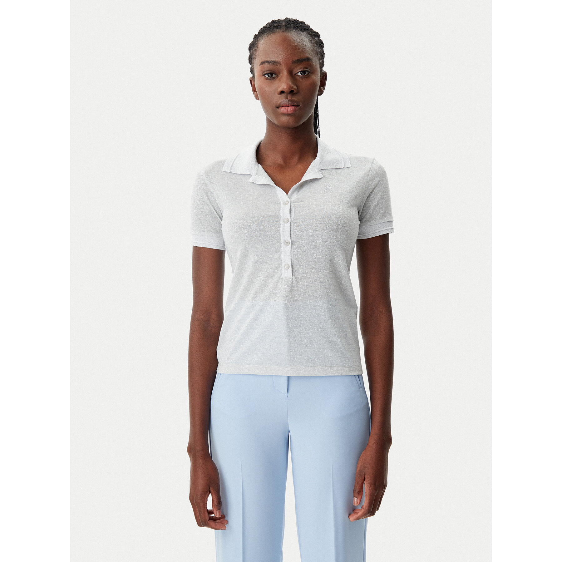Patrizia Pepe Polo 8K0279/K128-W180 Srebrna Regular Fit