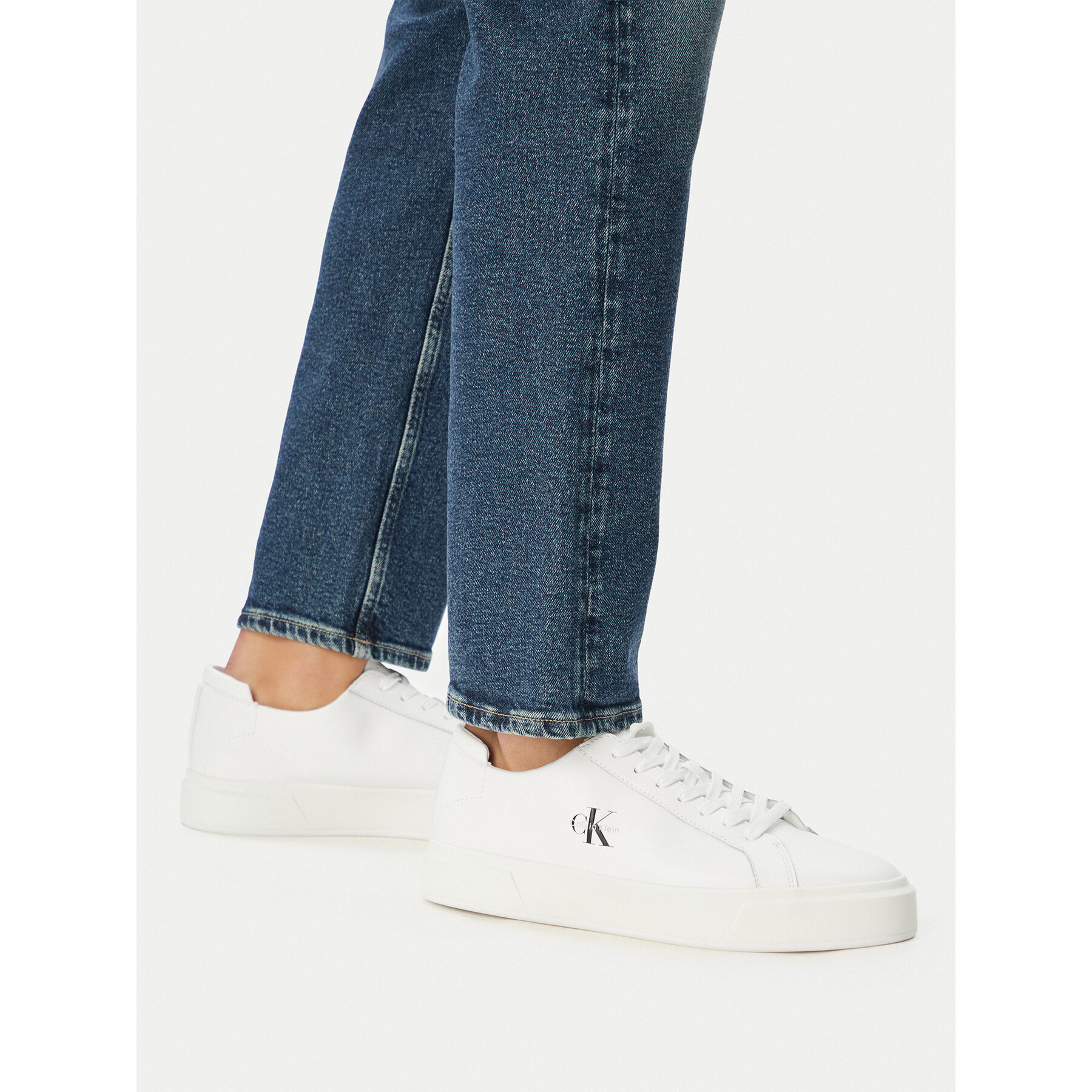 Sneakers Calvin Klein Basket Cupsole Laceup Lth Ml YM0YM01460 Alb