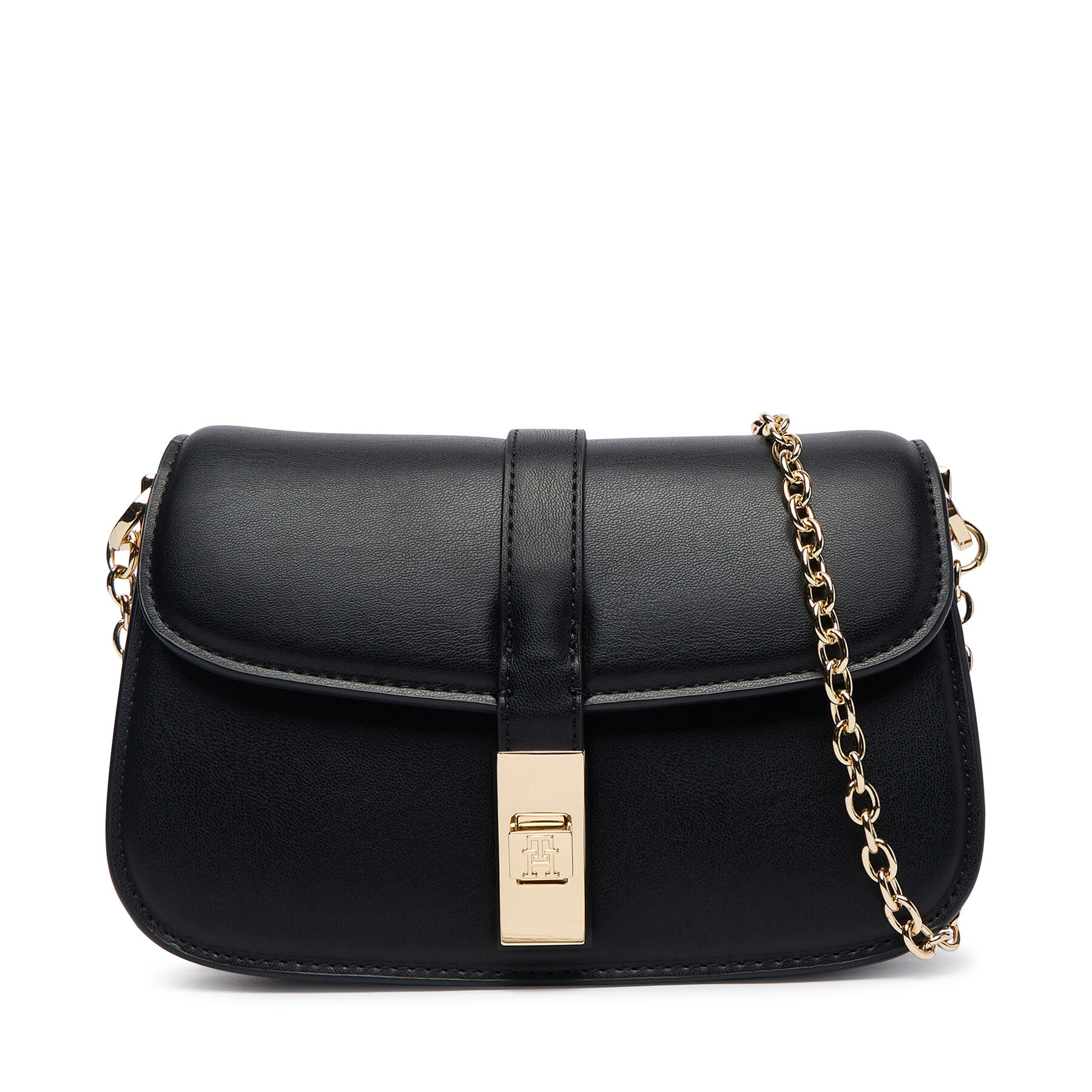 Kabelka Tommy Hilfiger Th Heritage Chain Crossover AW0AW19319 Čierna