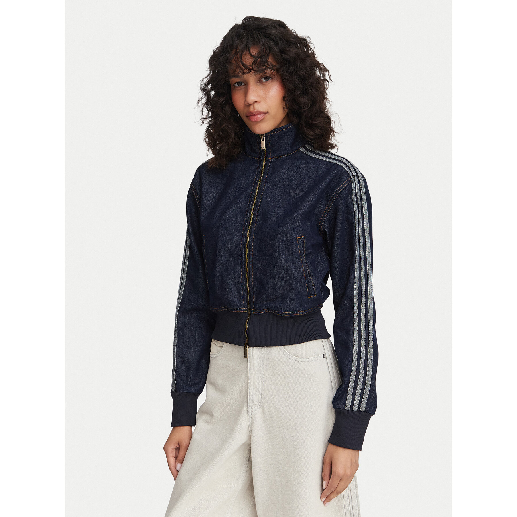 adidas Jeansjacke Firebird KQ6491 Dunkelblau Slim Fit