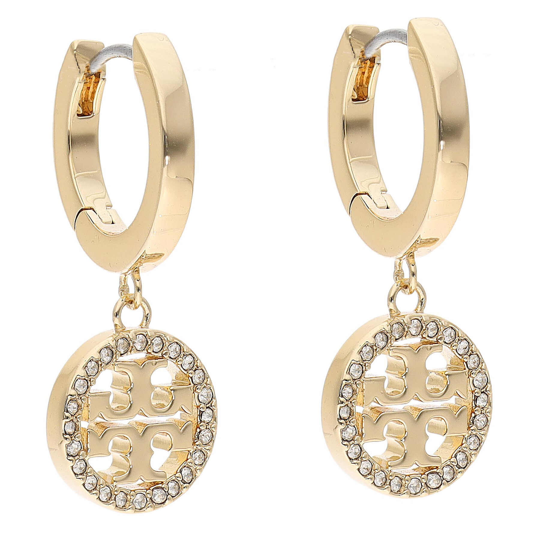 Náušnice Tory Burch Miller Pave Hoop Earring 87041 Zlatá