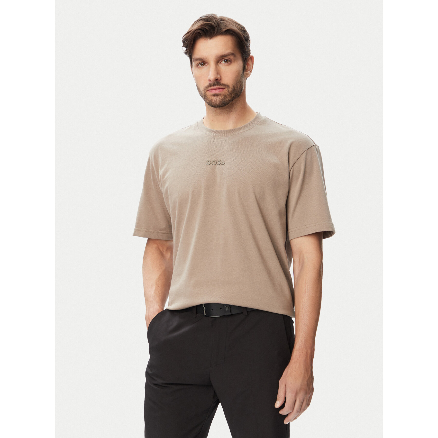 BOSS Majica Tee 10 50519368 Bež Relaxed Fit
