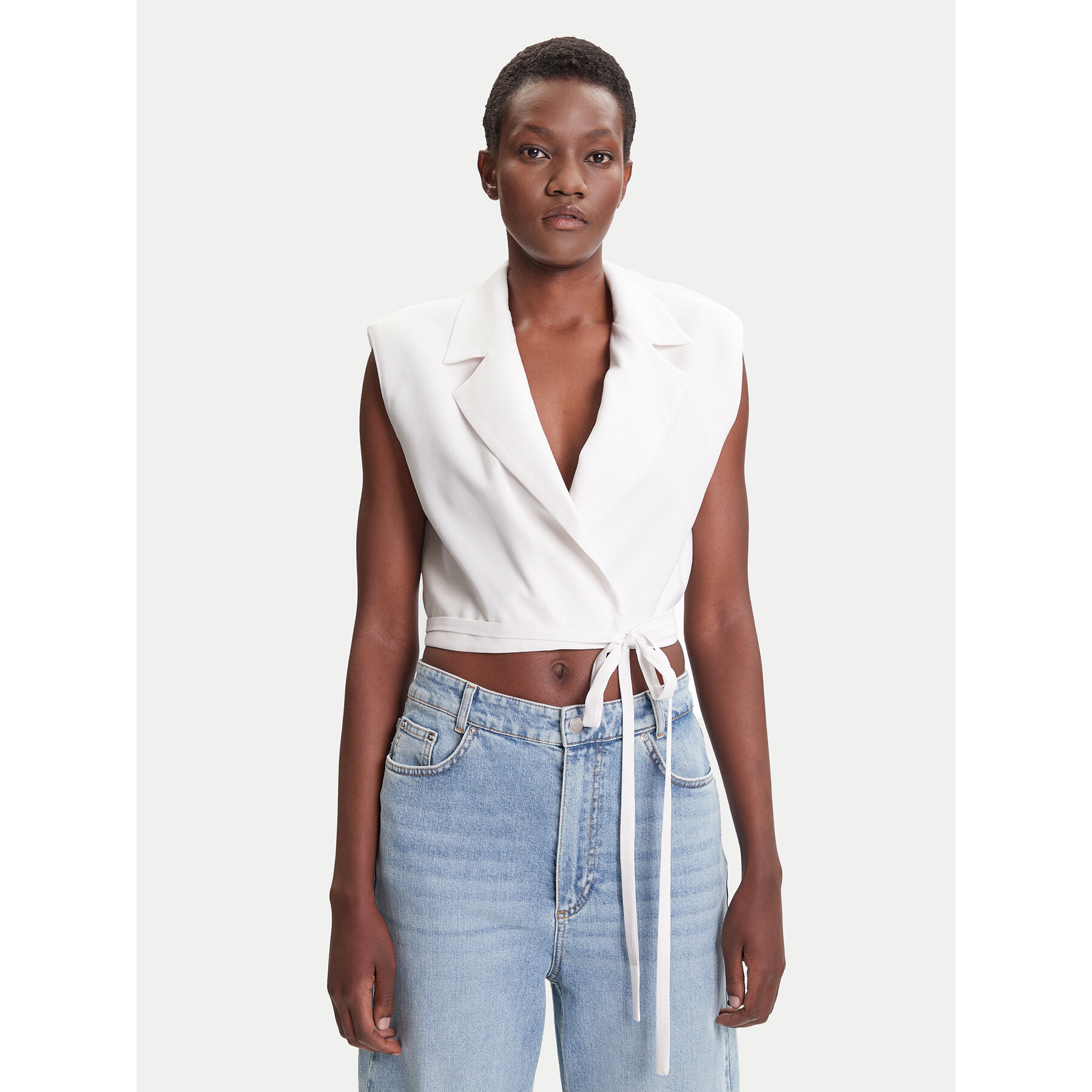 ACCESS FASHION Weste 53-1028-195 Weiß Slim Fit