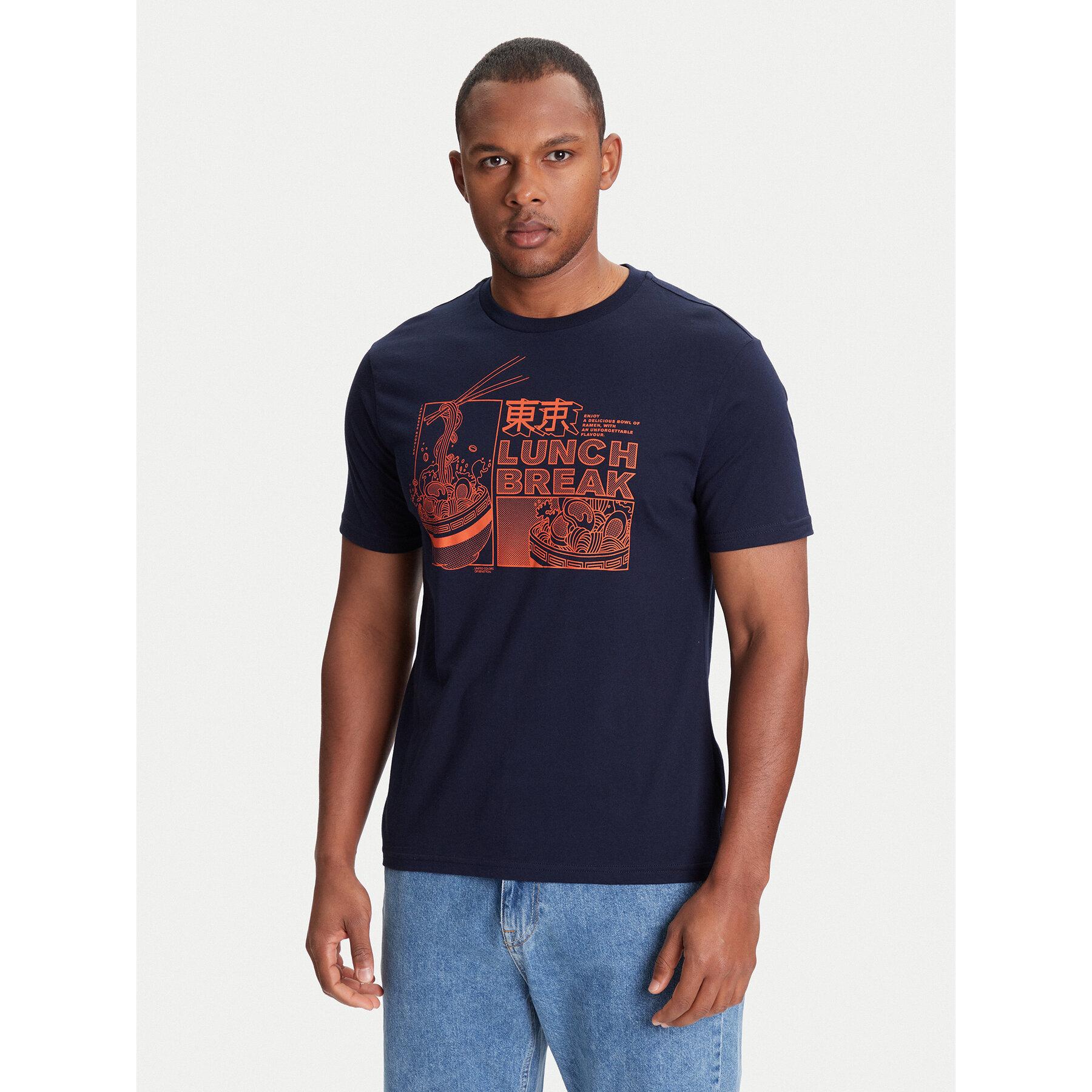 United Colors Of Benetton T-Shirt 3I1XU10A4 Σκούρο μπλε Relaxed Fit