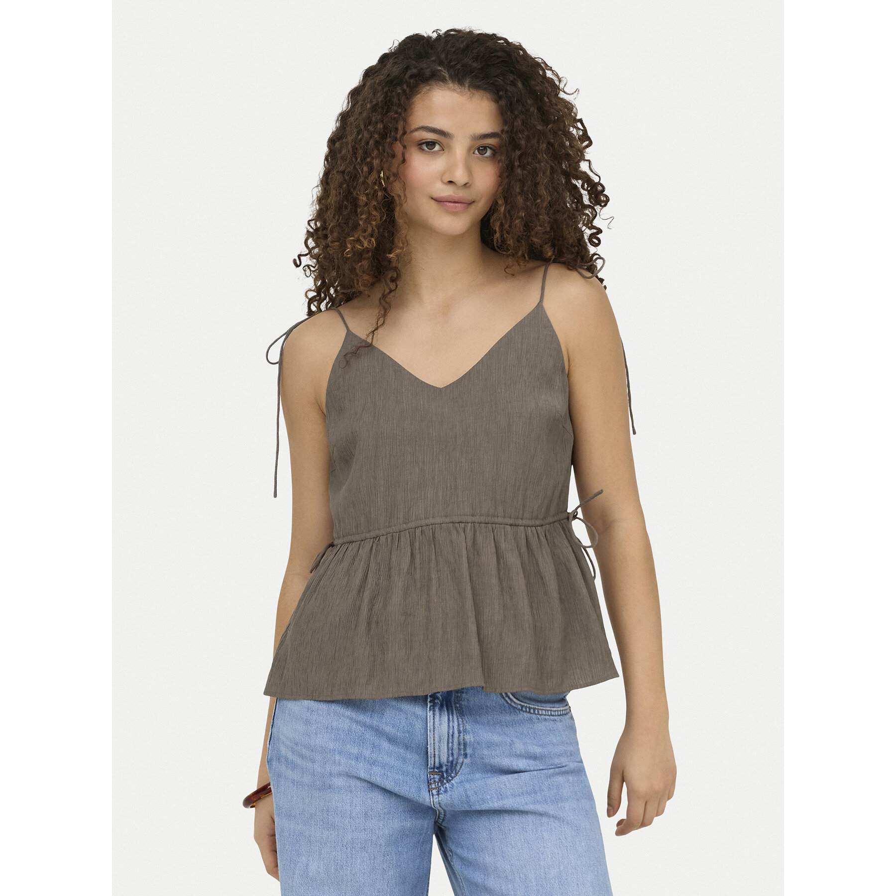 ONLY Top Nele 15370325 Tamno bež Regular Fit