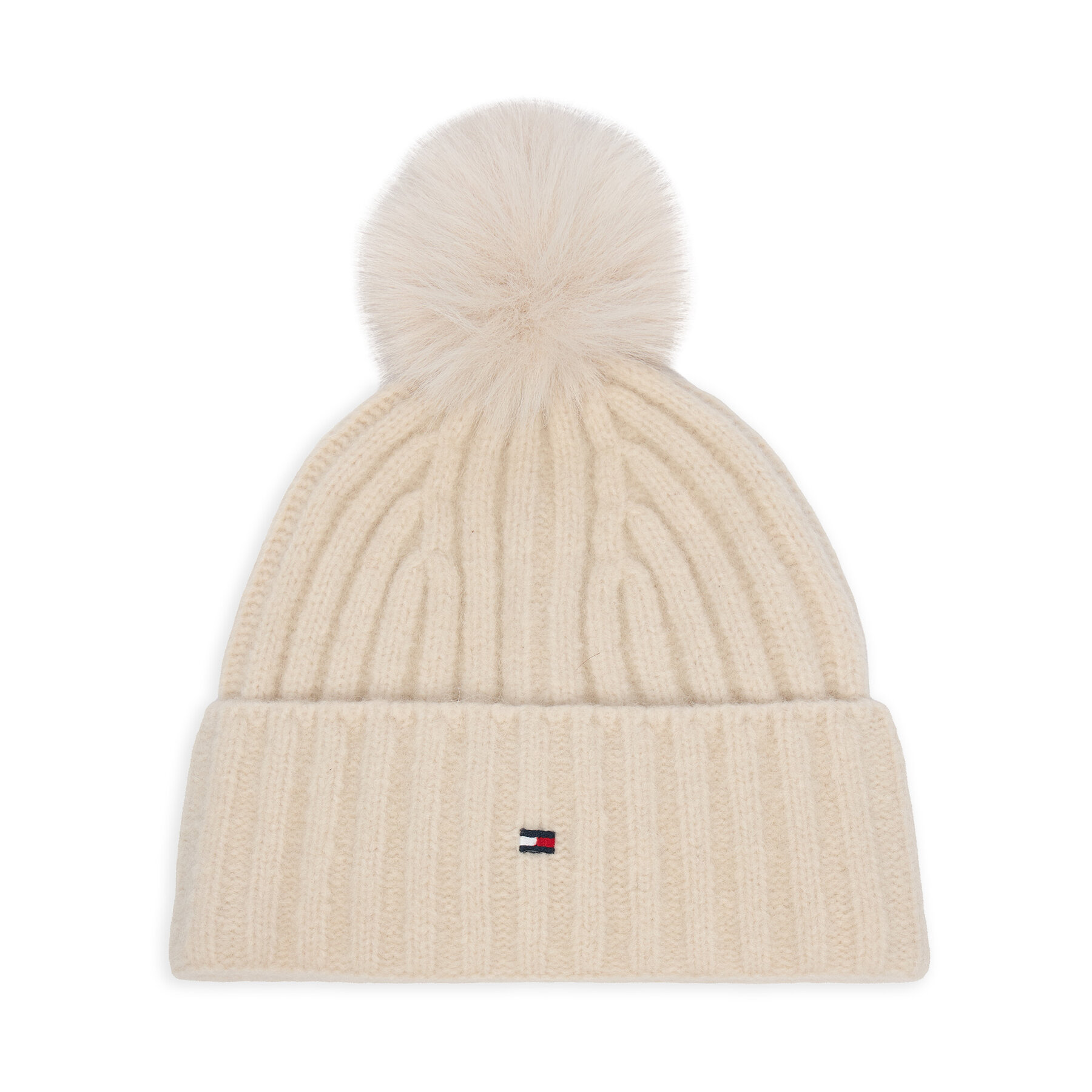 Căciulă Tommy Hilfiger Th Flag AW0AW19330 Crem