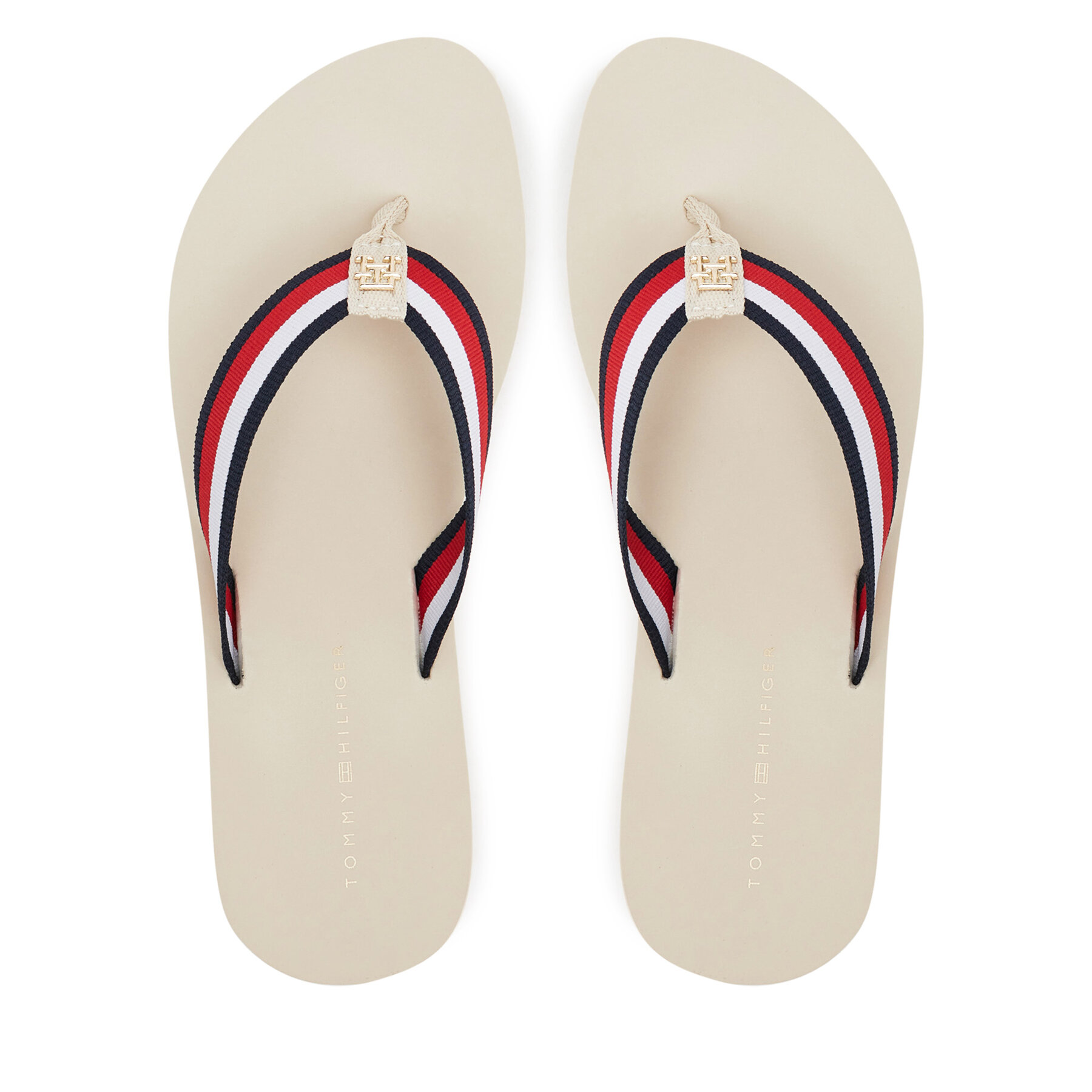 Dámske Žabky Tommy Hilfiger, Rozmer: 41, Béžová, Th Corp Mid Wedge Beach Sandal FW0FW08517
