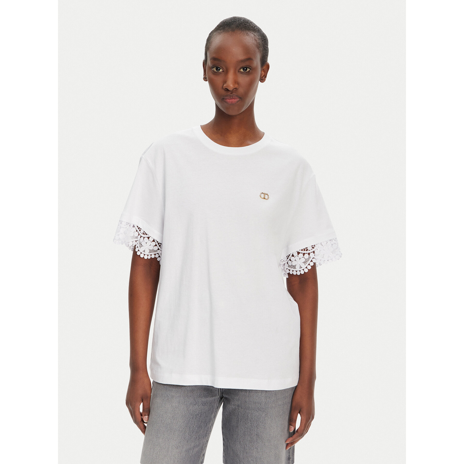 TWINSET T-Shirt 251TT2410 Λευκό Relaxed Fit