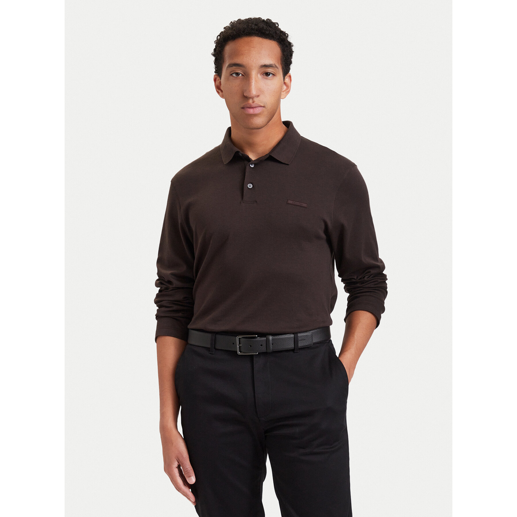Calvin Klein Poloshirt Supima LV04LH240G Dunkelbraun Slim Fit