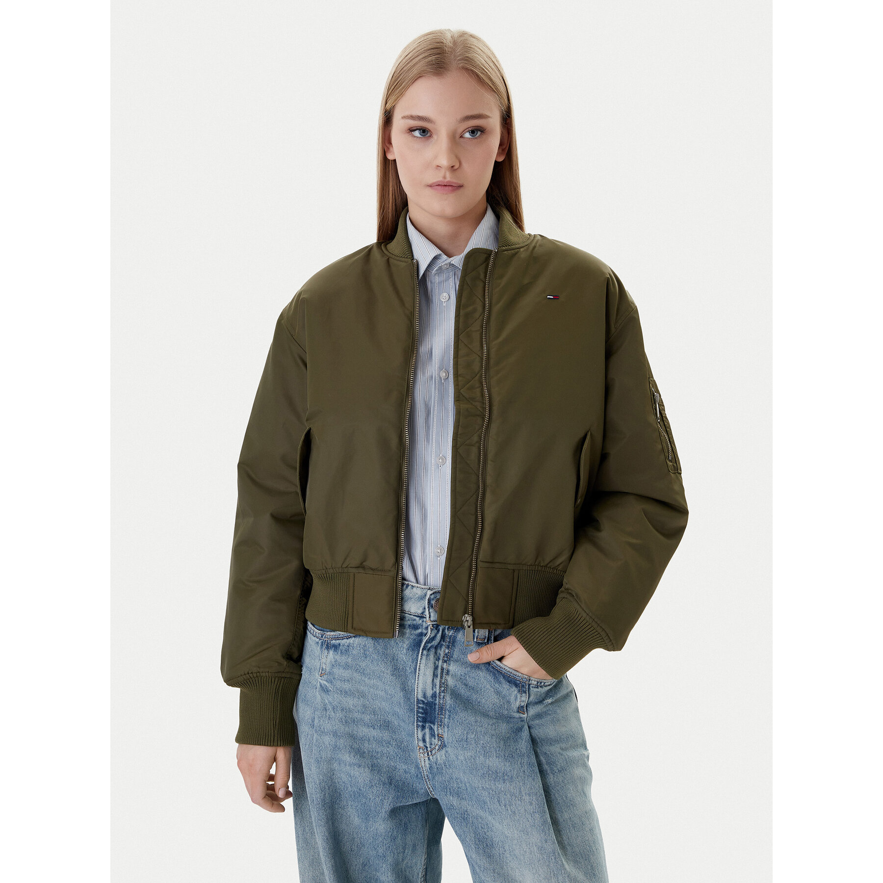 Tommy Jeans Bomberjacke Essential DW0DW22046 Grün Regular Fit