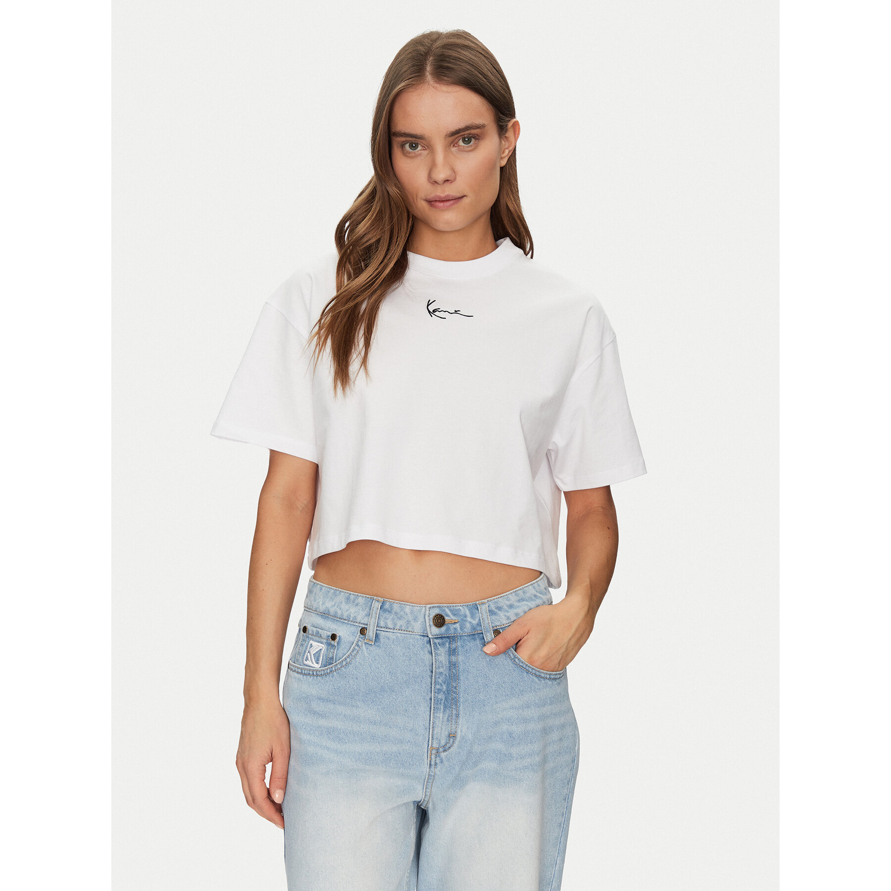Karl Kani T-shirt 6137873 Bianco Cropped Fit