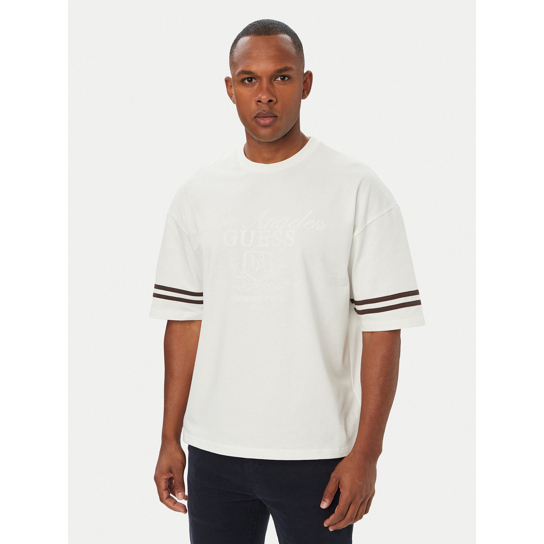 Guess T-shirt Z6YI18 K5005 Krem Regular Fit