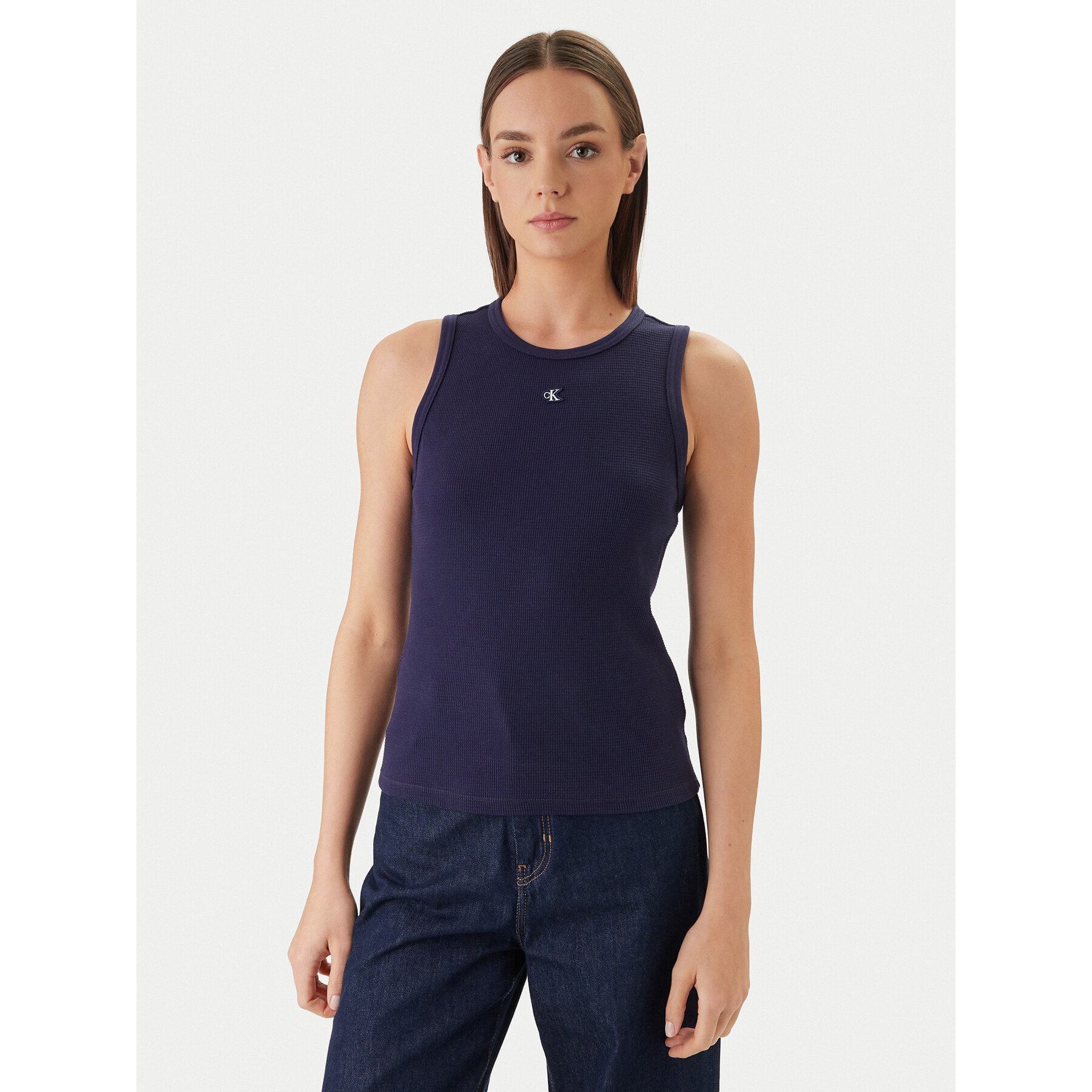 Calvin Klein Jeans Top LV047F232G Violett Slim Fit