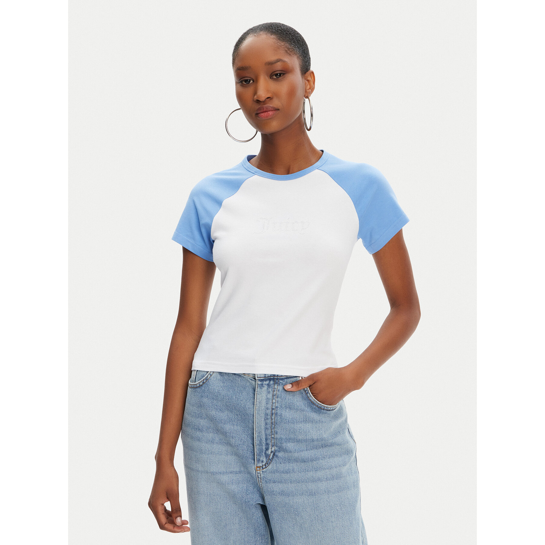 Juicy Couture Póló Contrast JCWCT125307 Fehér Slim Fit