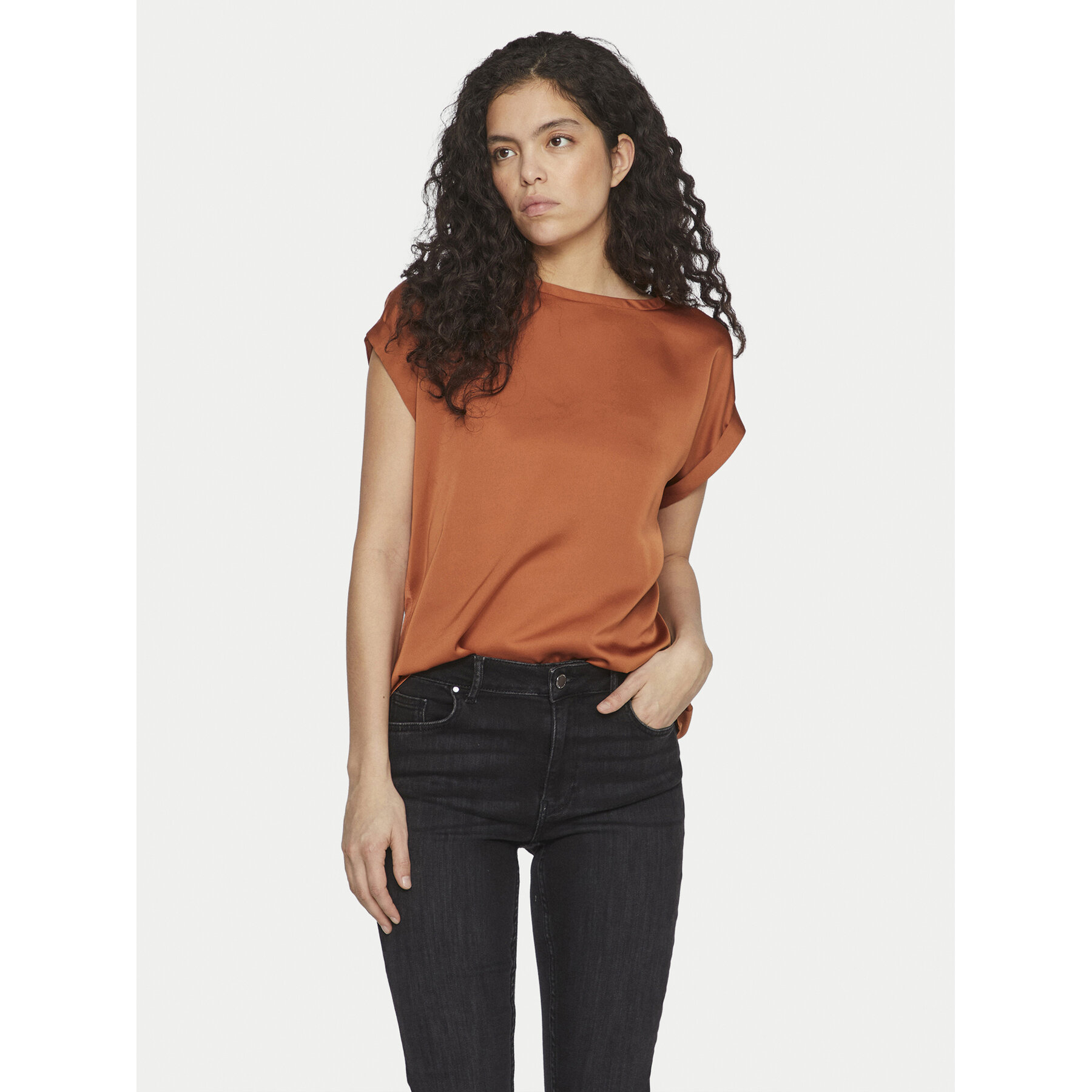 Vila T-shirt Ellette 14059563 Arancione Regular Fit