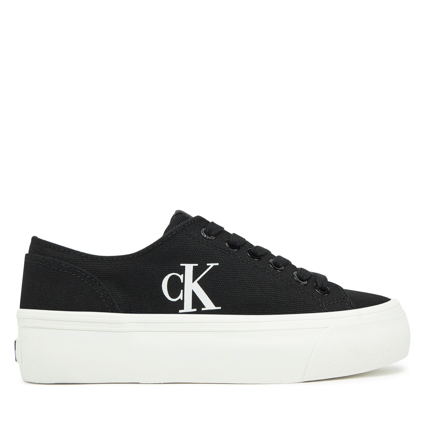 Πάνινα παπούτσια Calvin Klein Jeans Vulc Flatform Low Cv Mg YW0YW01763 Μαύρο