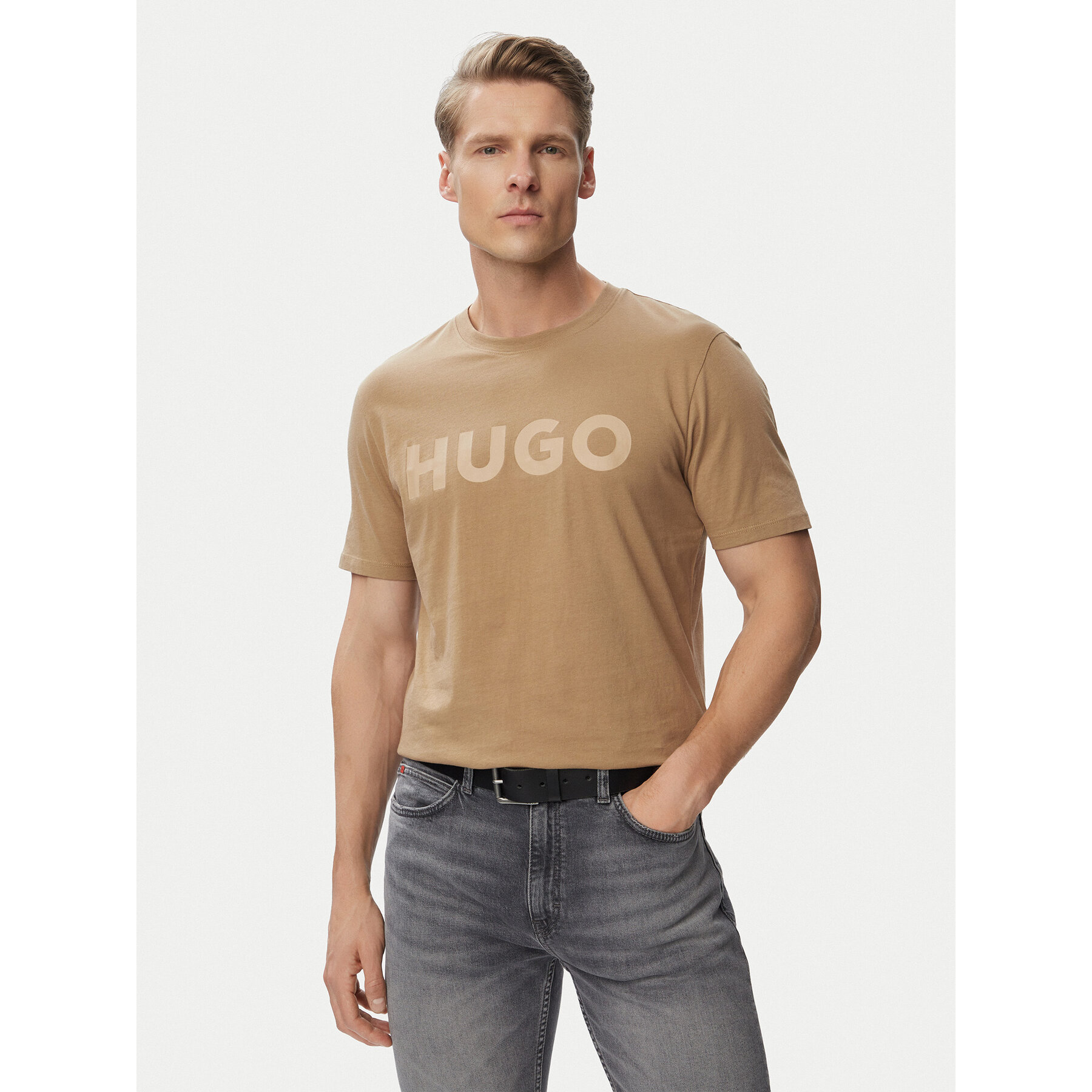 HUGO Majica Dulivio 50467556 Bež Regular Fit