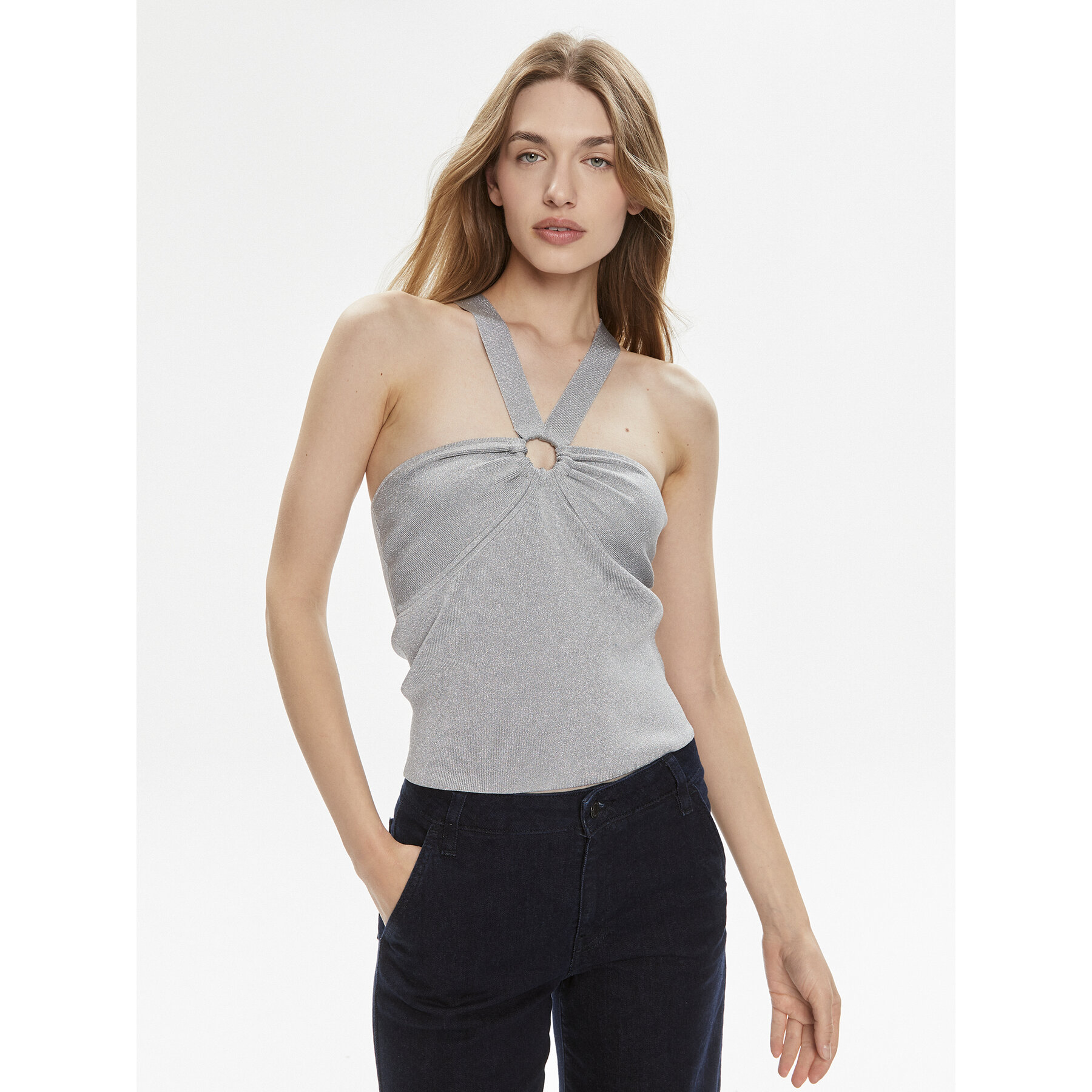 MICHAEL Michael Kors MICHAEL Michael Kors Τοπ MS460W2AFB Ασημί Slim Fit