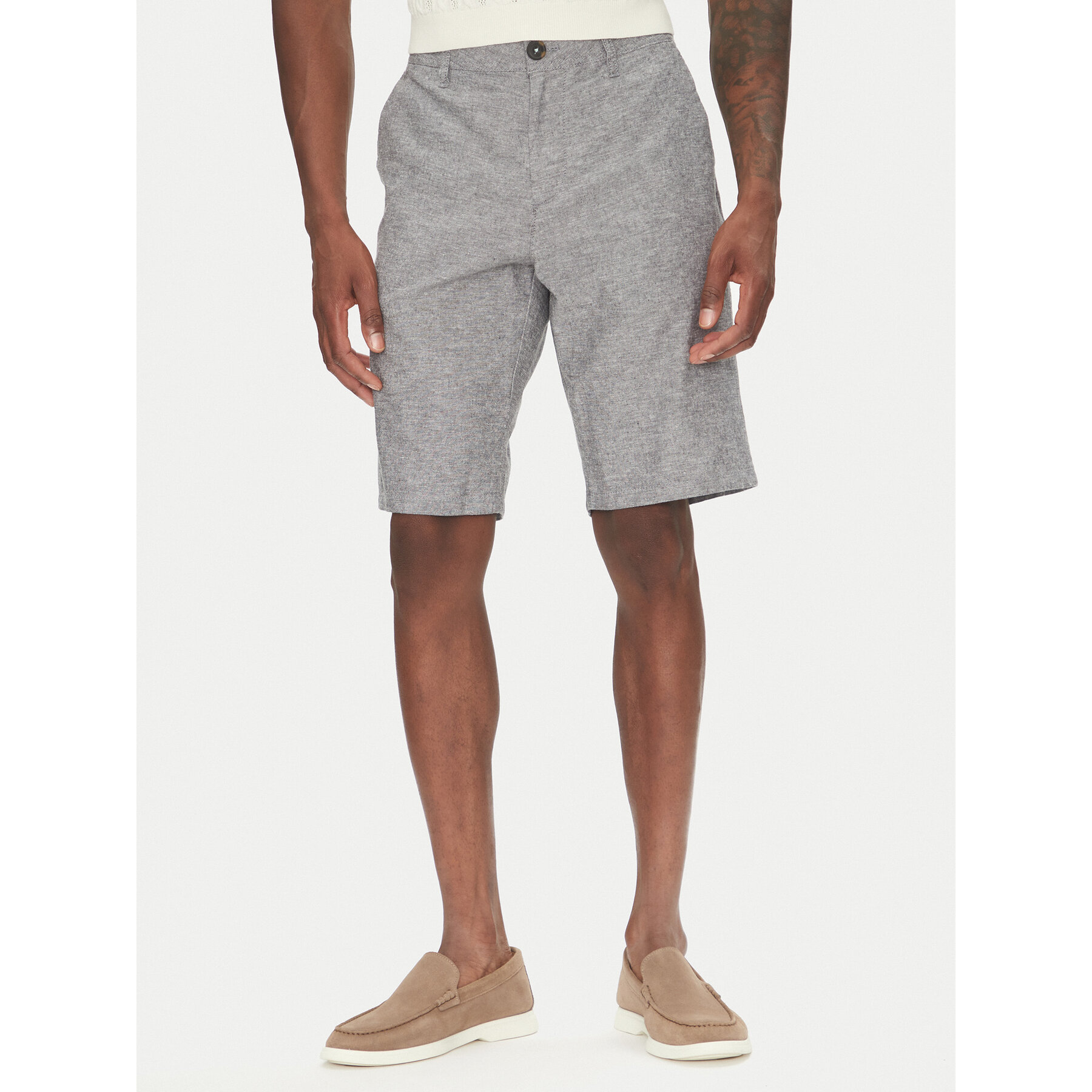 Tom Tailor Stoffshorts 1044712 Grau Slim Fit