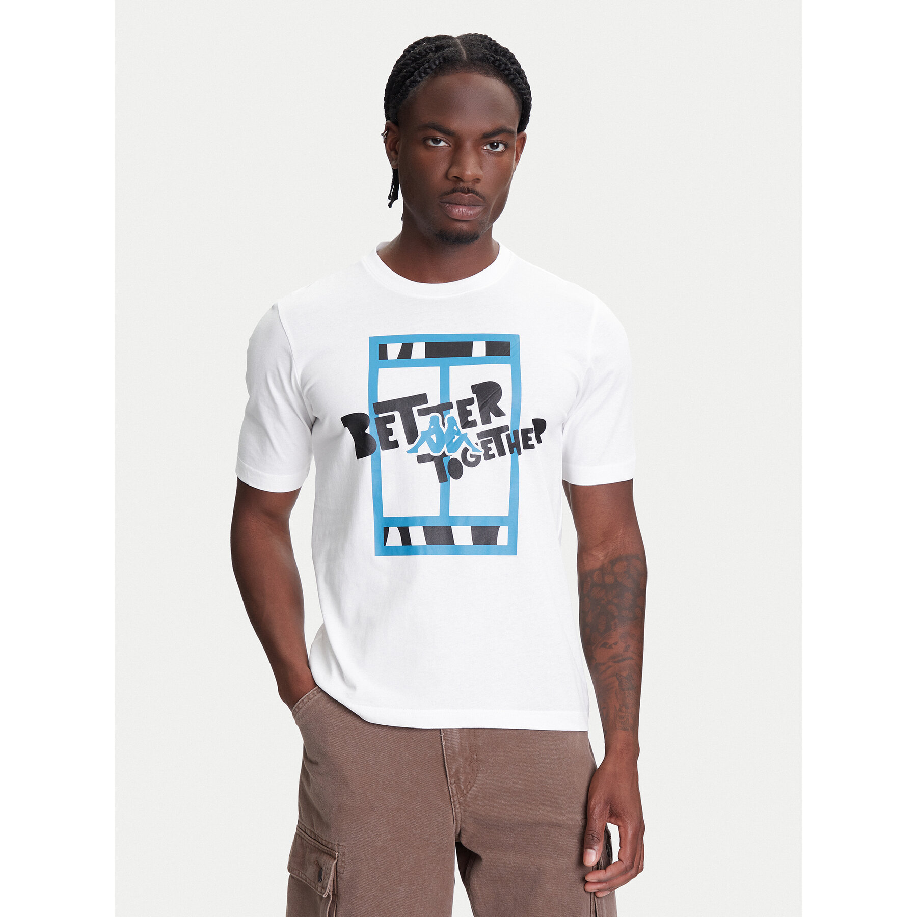 Kappa T-Shirt 351U8JW 001 Λευκό Regular Fit