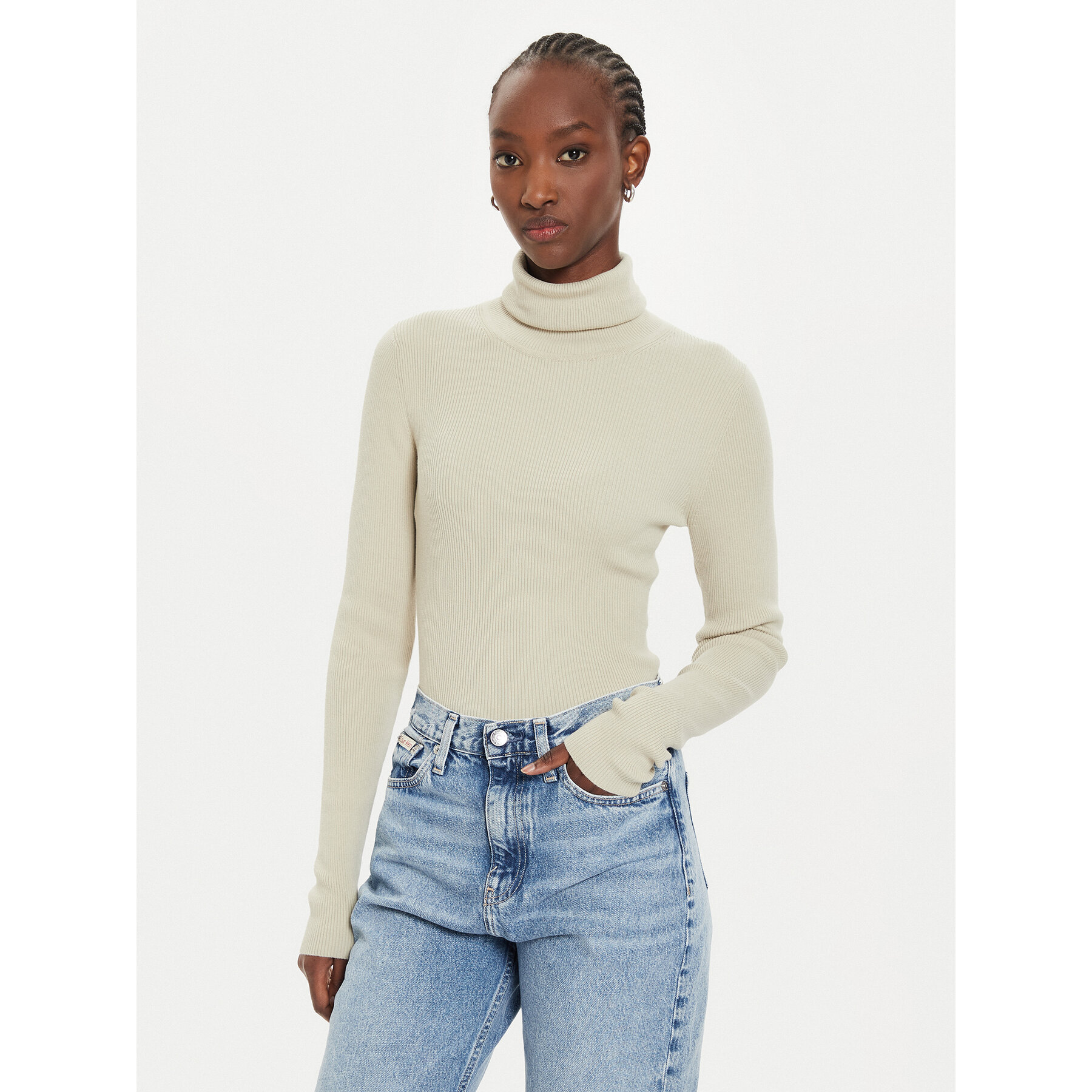 Calvin Klein Jeans Rollkragenpullover J20J224225 Beige Regular Fit