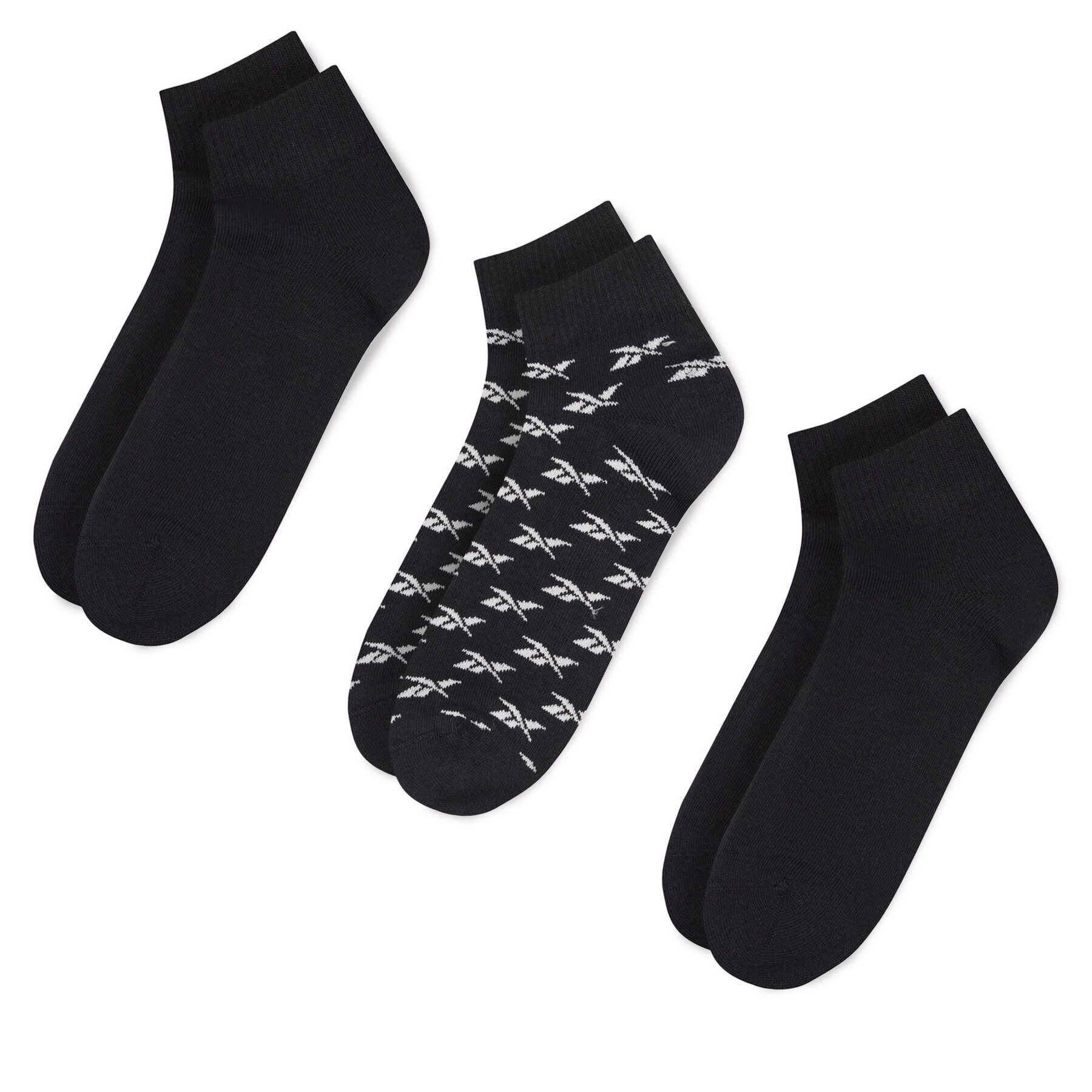 Σετ 3 ζευγάρια κοντές κάλτσες unisex Reebok CL FO Ankle Sock 3P GG6675 Μαύρο