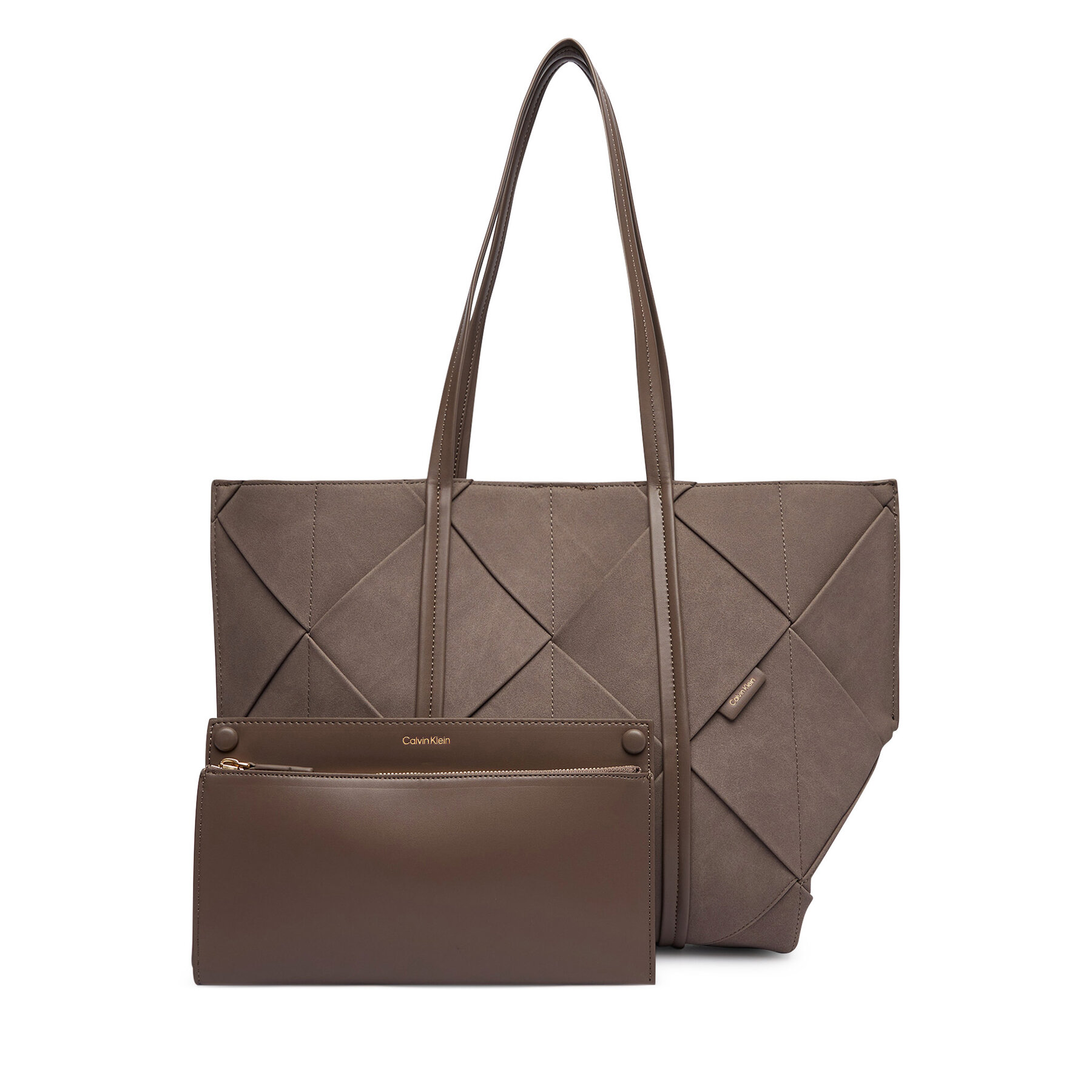 Kabelka Calvin Klein Woven Sueded Carryall LV04F3695G Hnedá