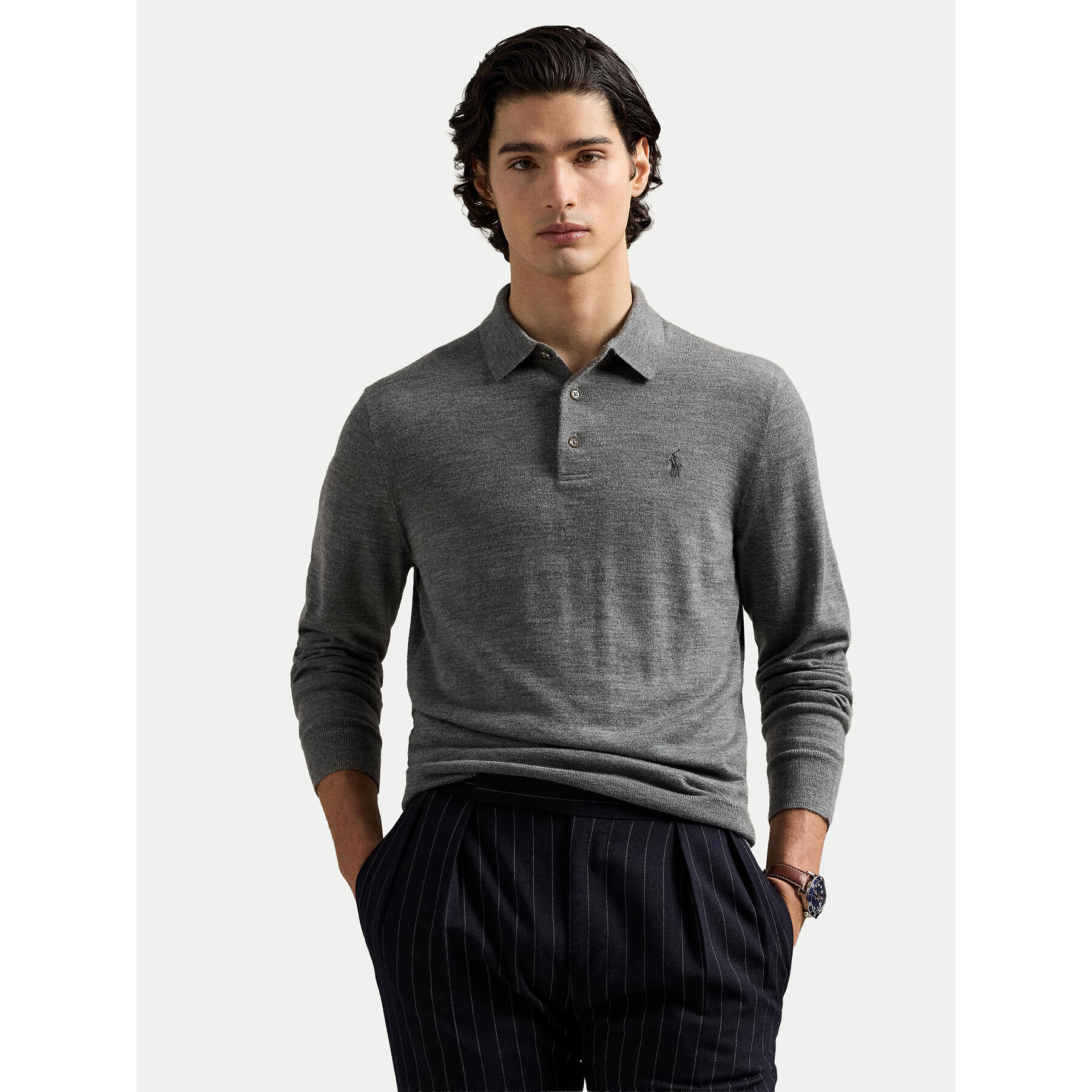 Polo Ralph Lauren Pullover 710941104003 Dunkelgrau Regular Fit