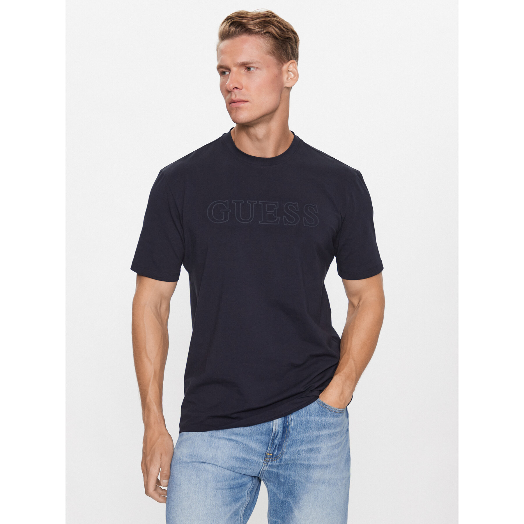 Guess T-Shirt Z2YI11 J1314 Σκούρο μπλε Regular Fit