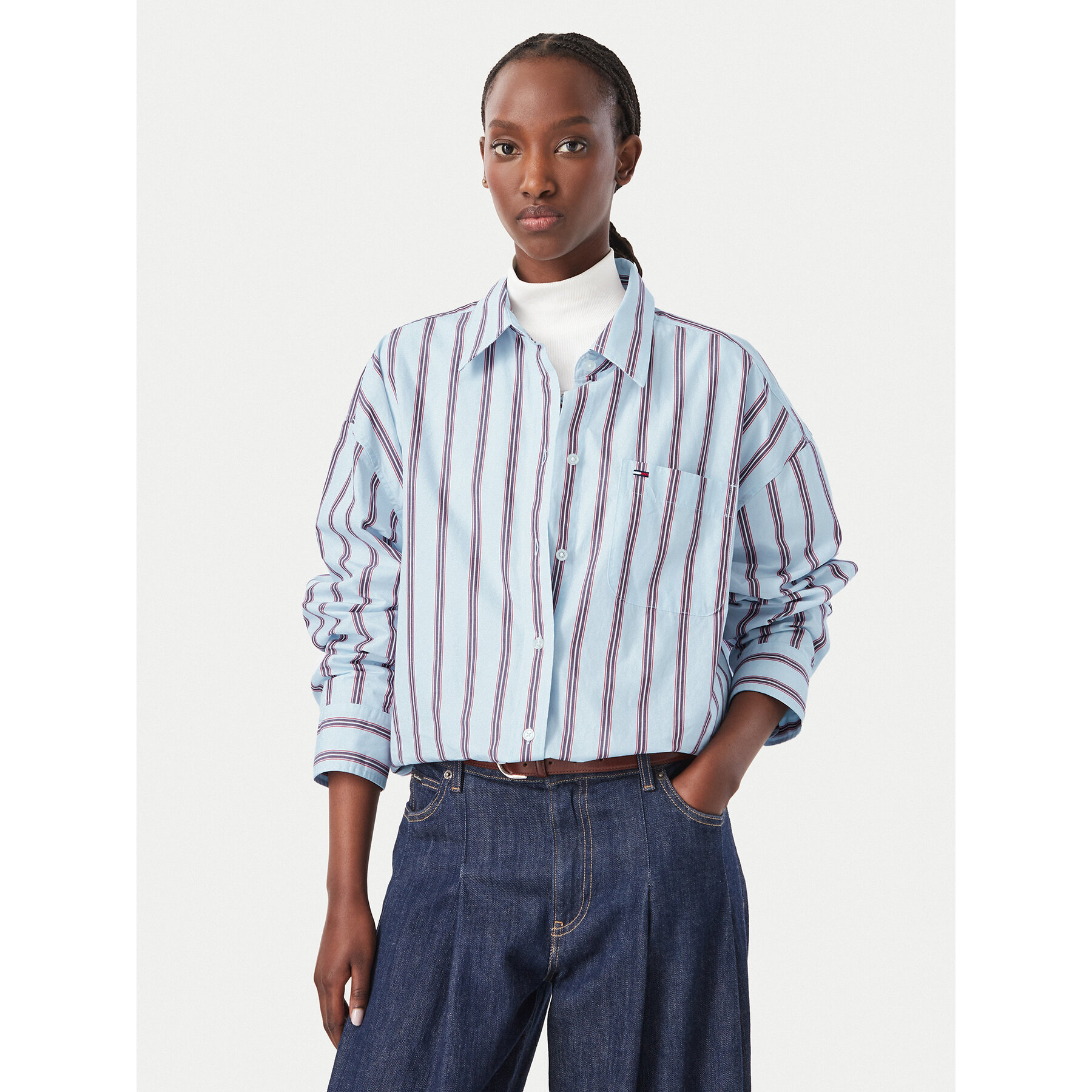 Tommy Jeans Hemd Essential DW0DW23340 Hellblau Oversize
