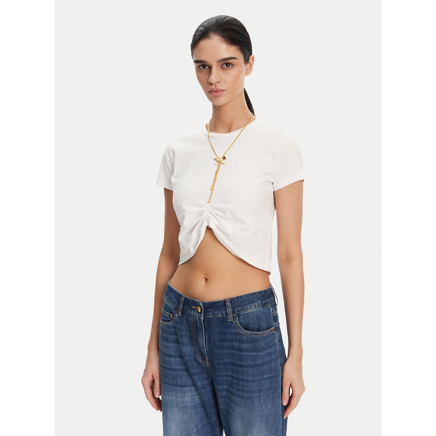 Elisabetta Franchi T-shirt MA-006-51E2 Bianco Regular Fit