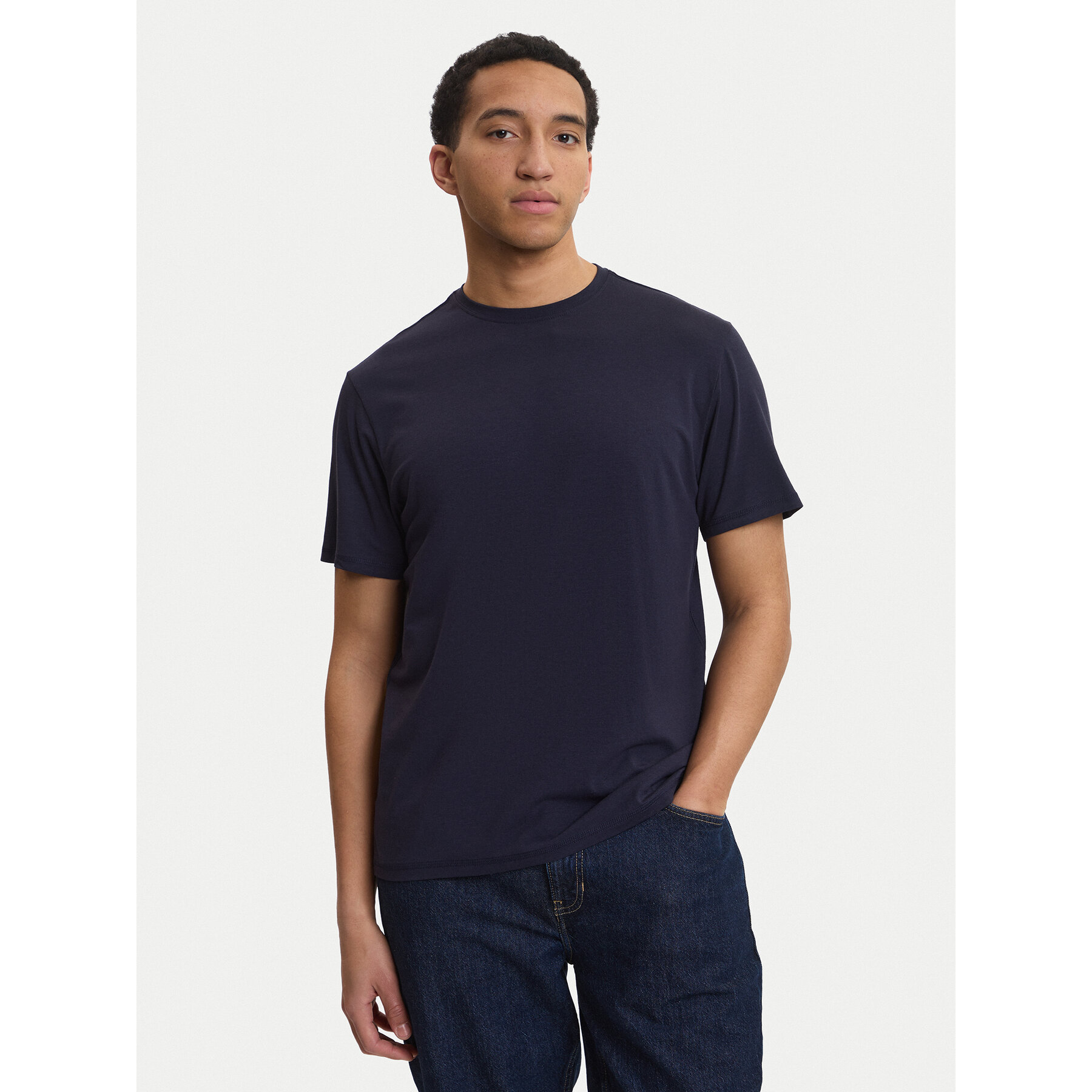Guess Majica M6RI62 JR06K Mornarsko modra Regular Fit