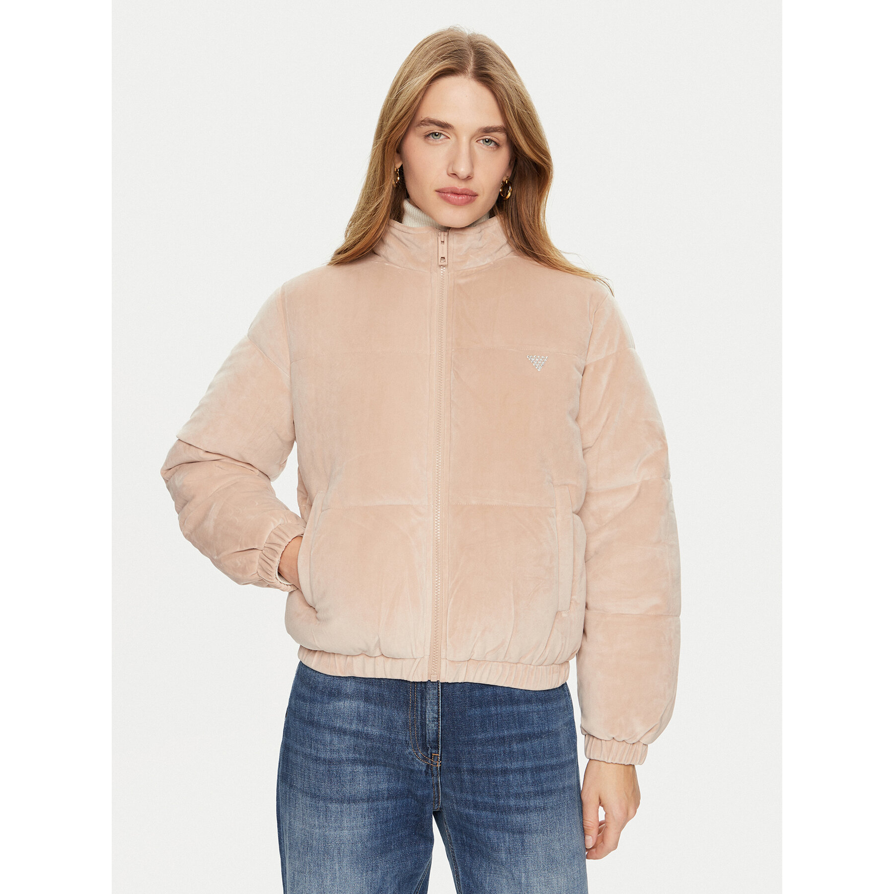 Guess Winterjacke V4BL03 KBXI2 Beige Regular Fit