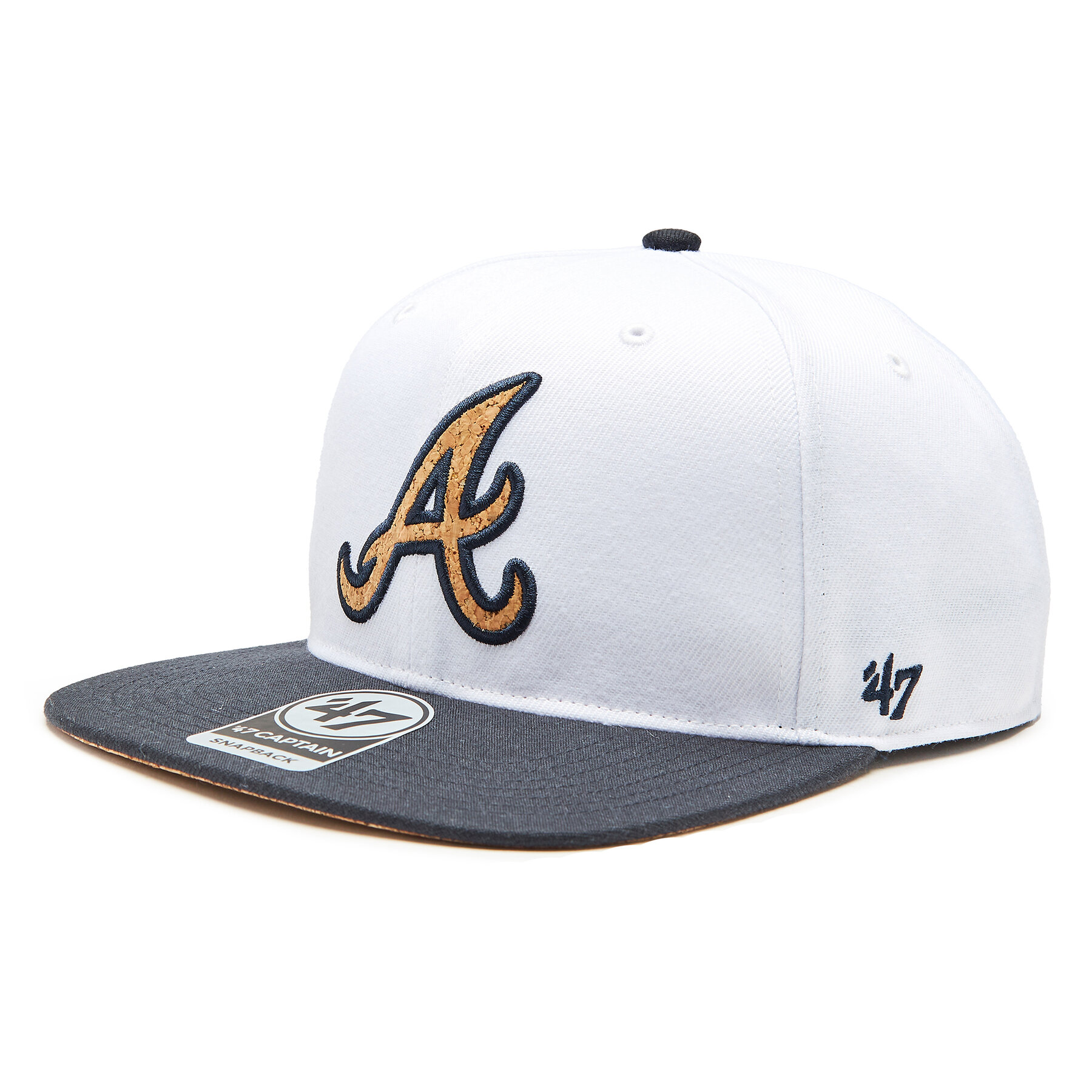 Kapa s šiltom 47 Brand MLB Atlanta Braves Corkscrew '47 CAPTAIN B-CORKS01WBP-WH White