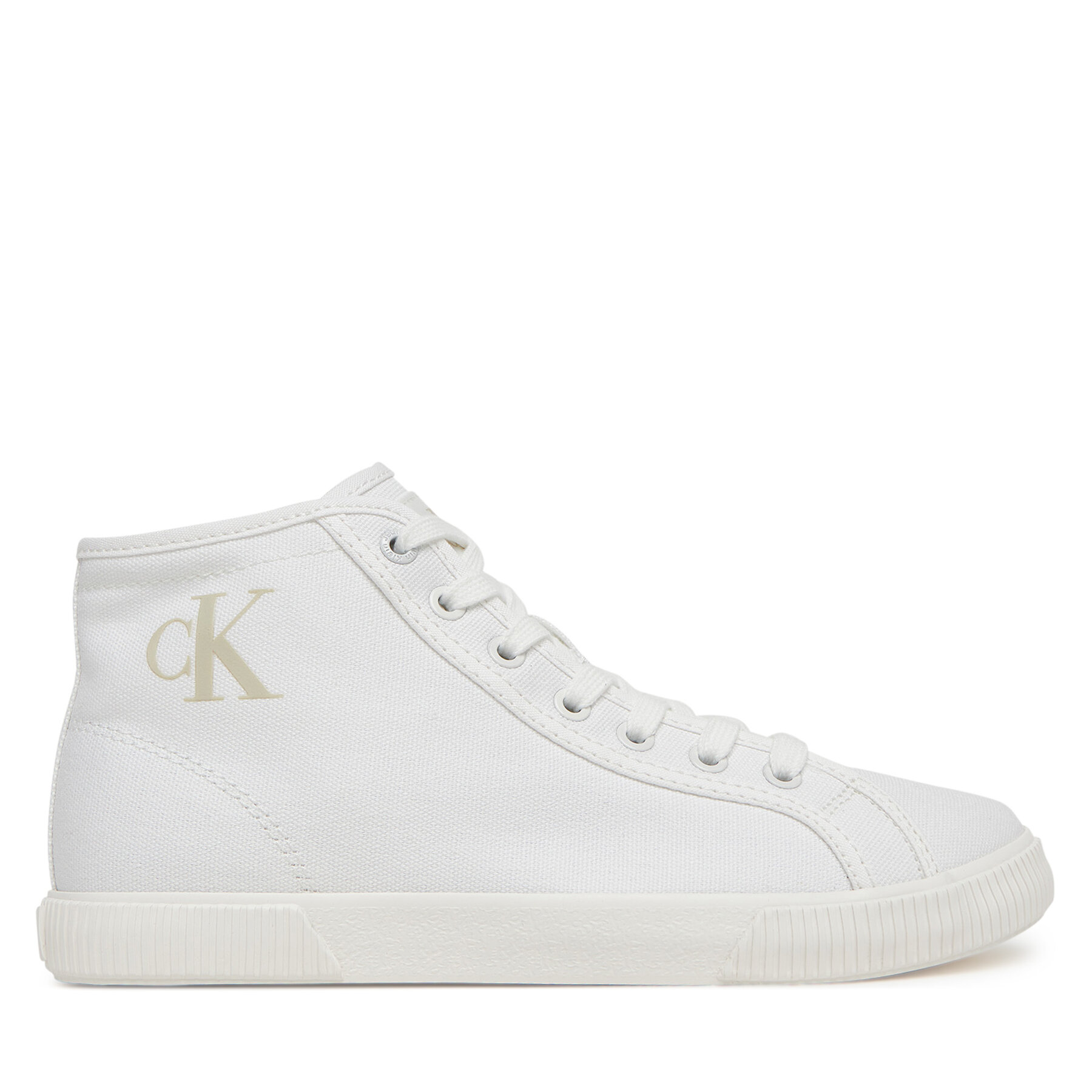 Sneakersy Calvin Klein Jeans Ess Vulc Mid Cv Mg Wn YW0YW01761 Biela