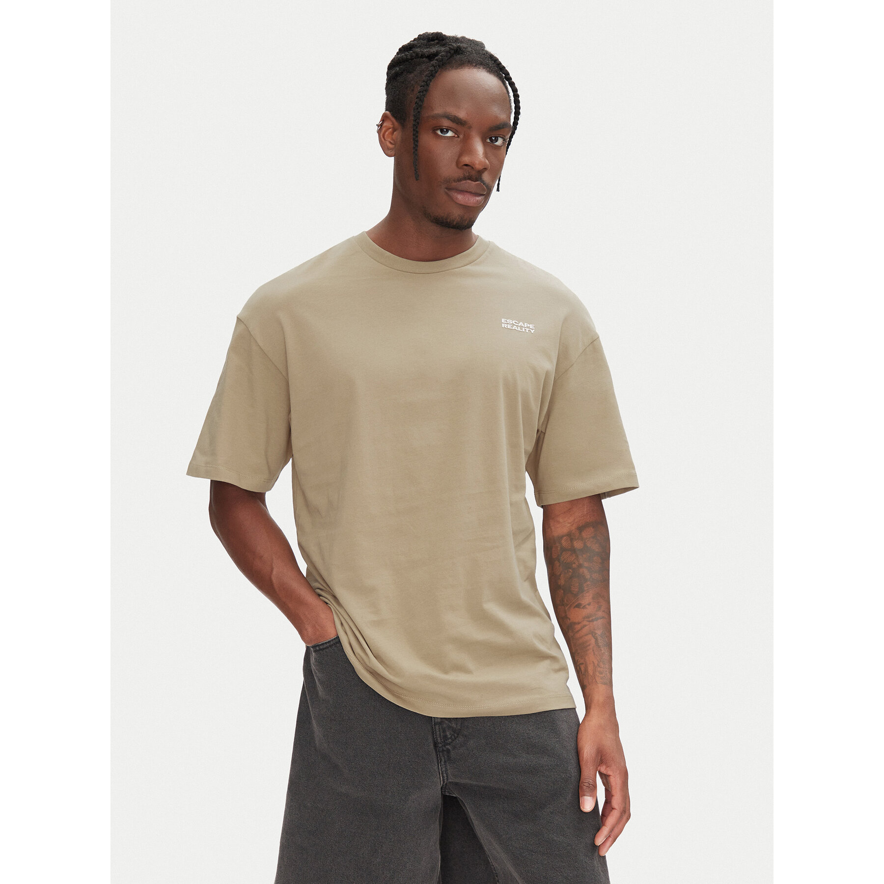 Jack & Jones T-shirt Ames 12268471 Beige Relaxed Fit