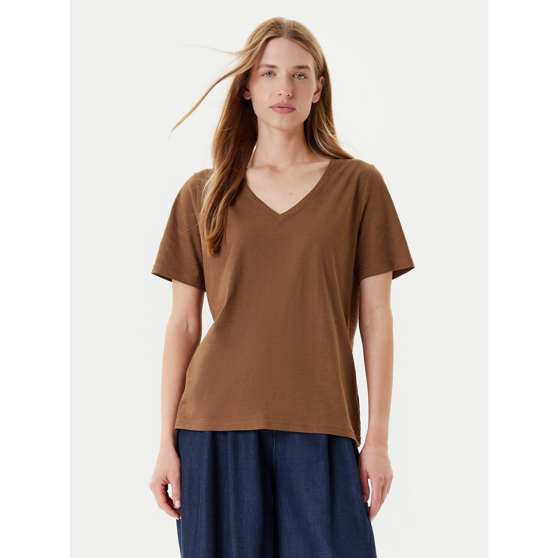 United Colors Of Benetton Póló 3BVXD400H Barna Relaxed Fit