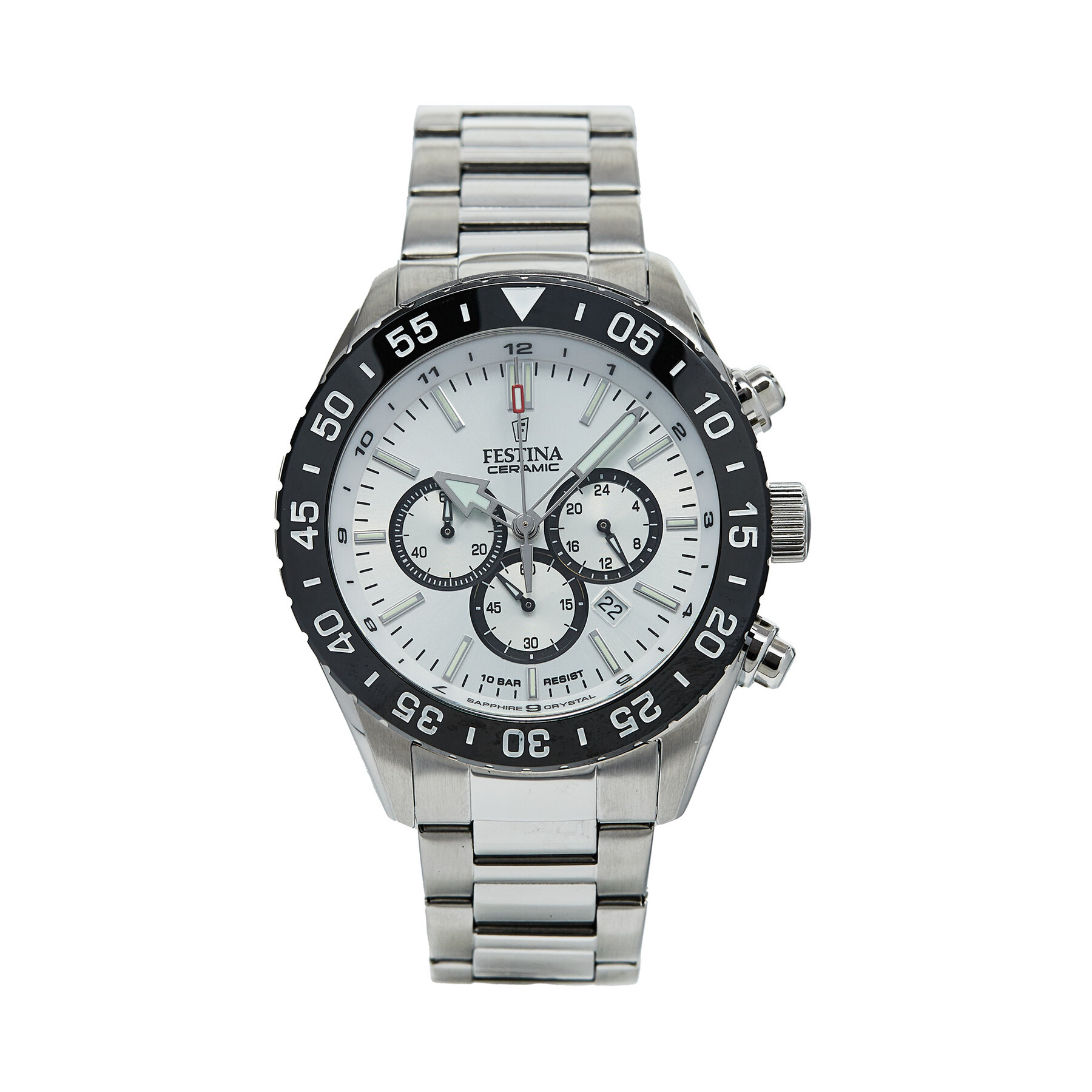 Hodinky Festina Ceramic Chrono F20575/1 Strieborná