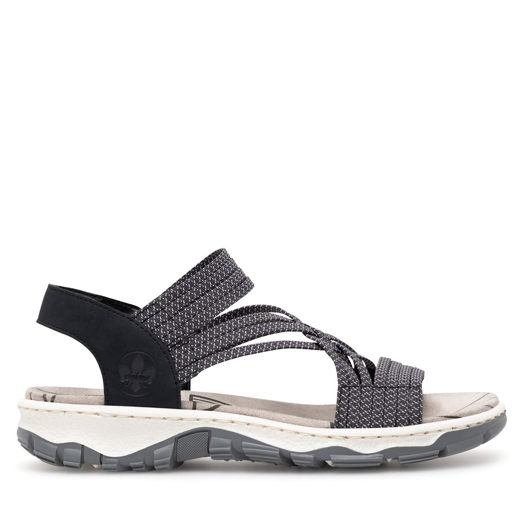 Donna Sandali Rieker, Taglia 36, Nero, 68888-14, taglia : 36
