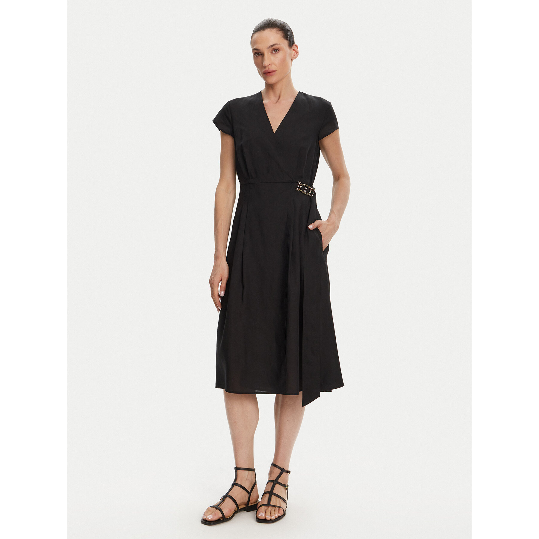 TWINSET Sommerkleid 251TT2072 Schwarz Loose Fit