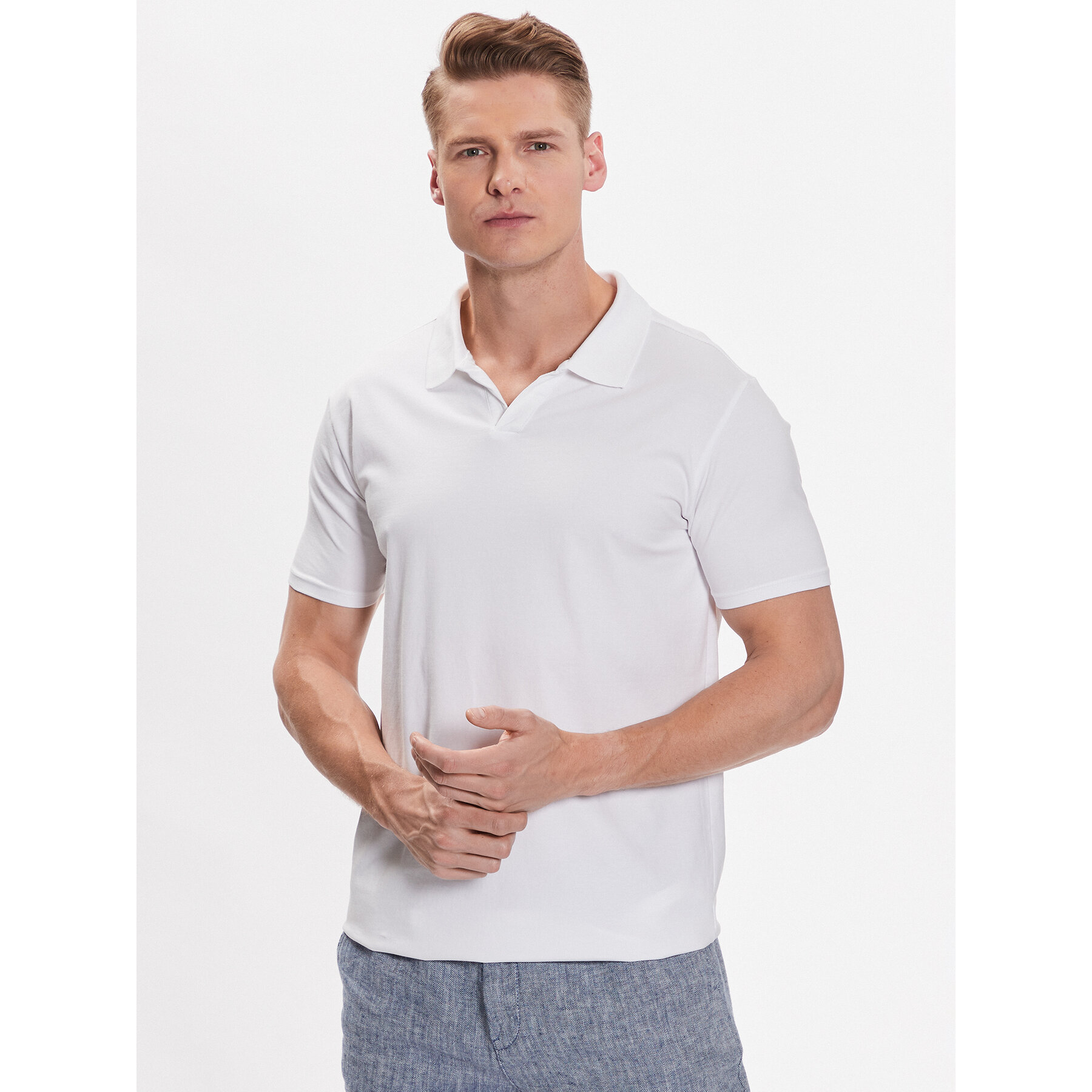 Lindbergh Polo 30-404036 Bianco Slim Fit