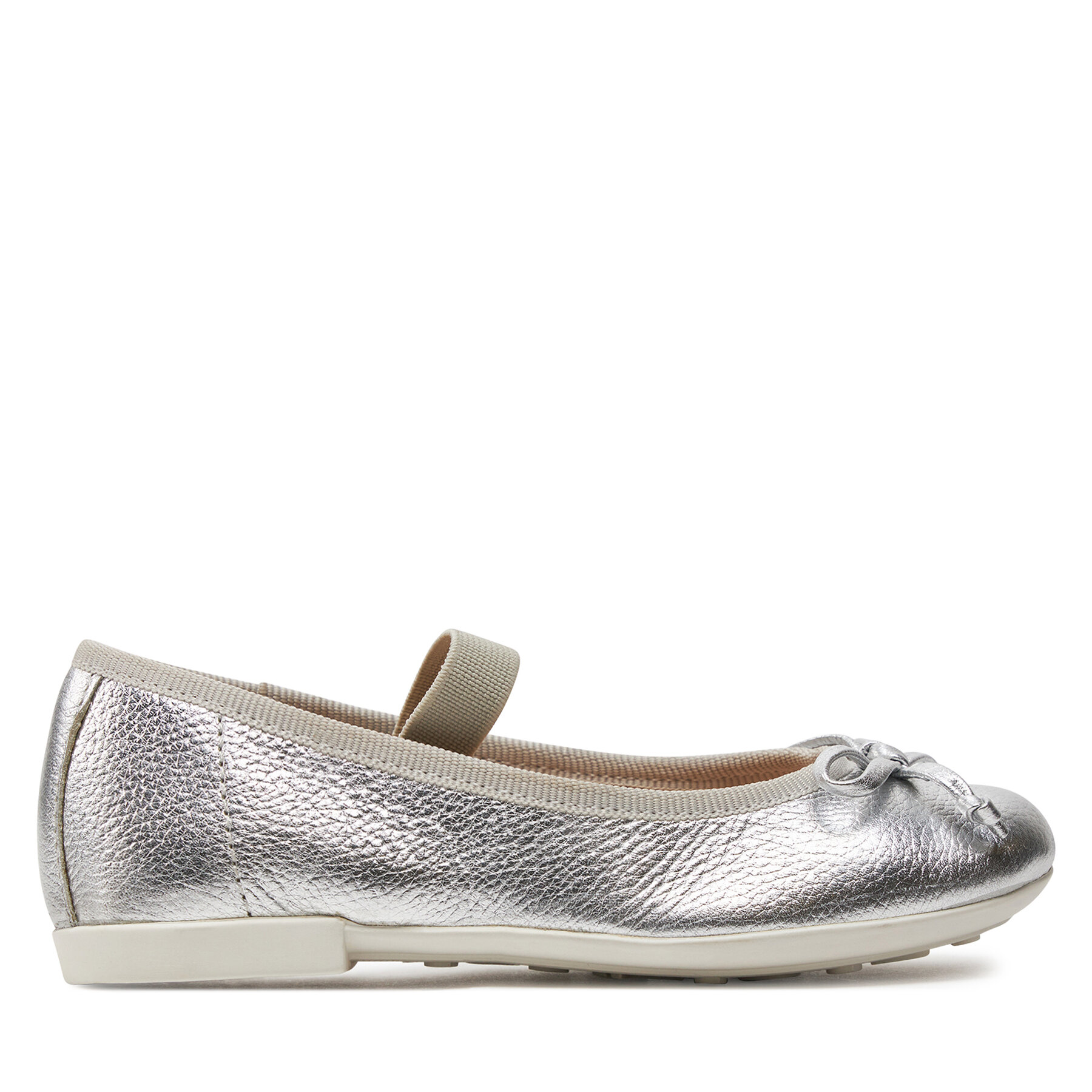 Kinder Ballerinas Geox, Schuhgröße 25, Silberfarben, Jr Plie' J4555D 00044 C1007 M