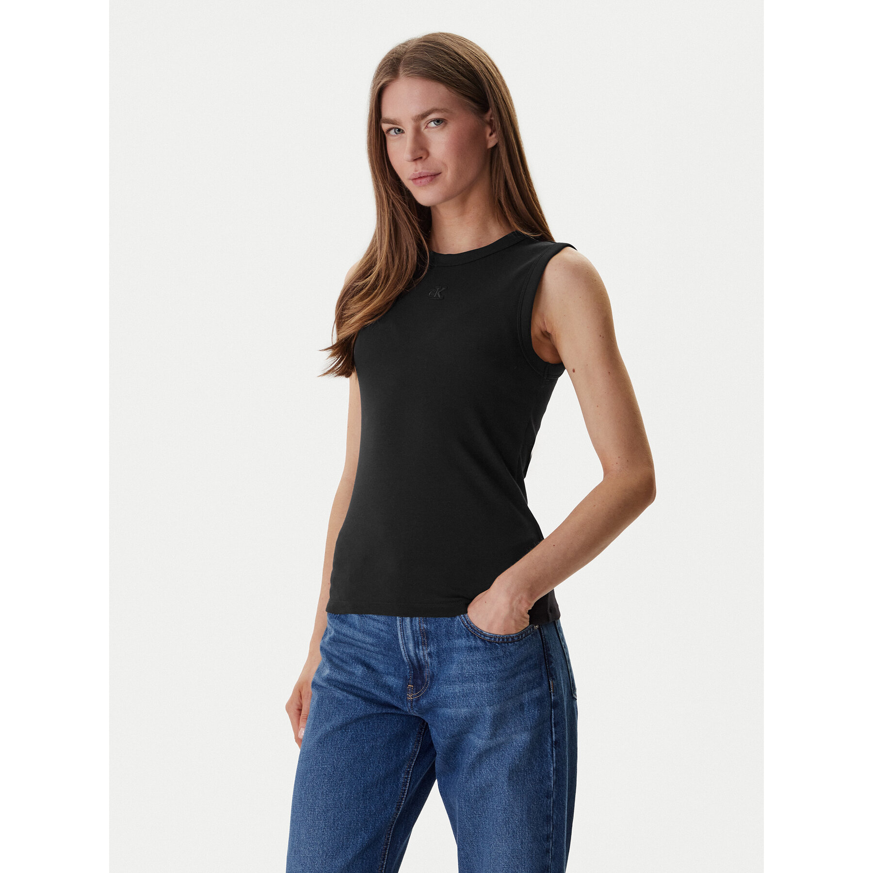 Calvin Klein Jeans Top LV047B265G Schwarz Slim Fit