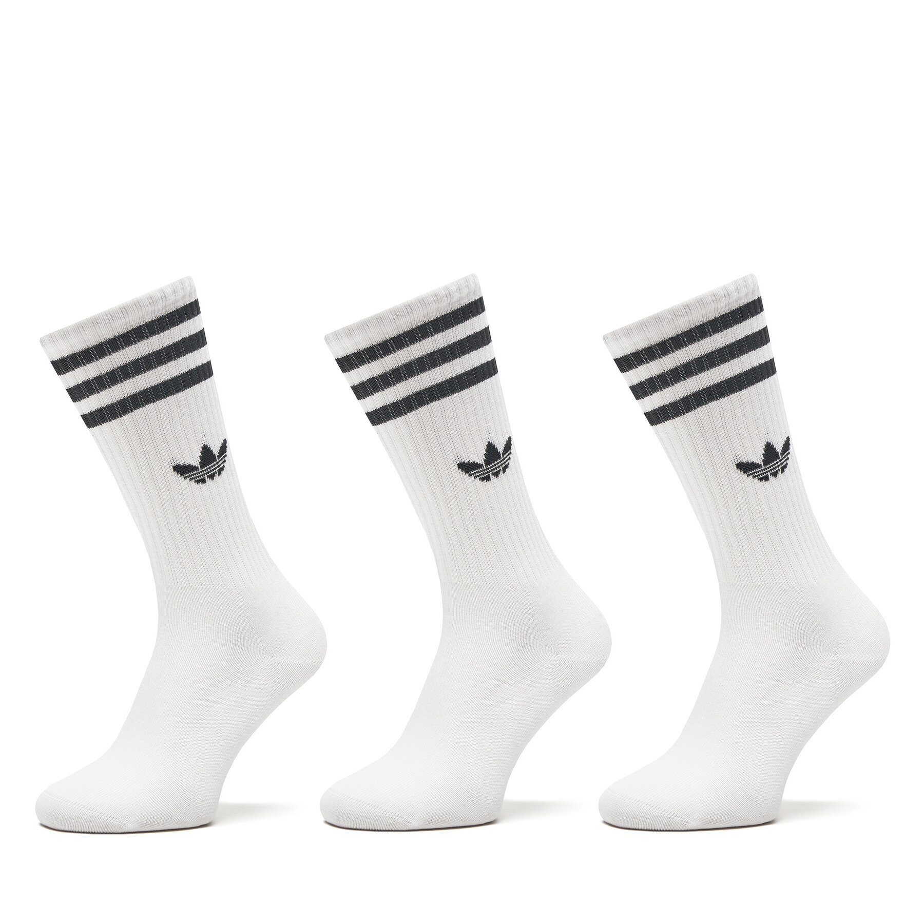 Lot de 3 paires de chaussettes hautes unisexe adidas Solid Crew IJ0734 Blanc