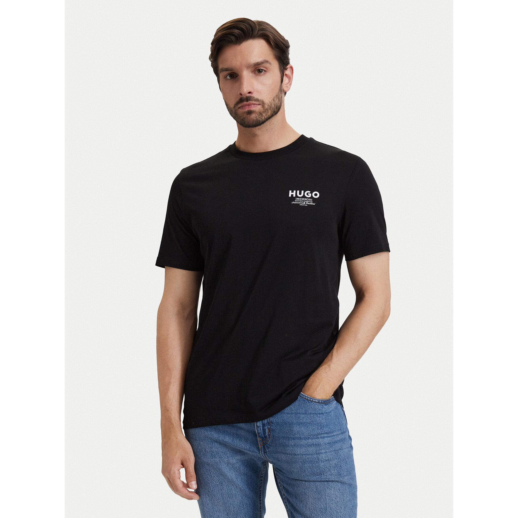 HUGO T-Shirt Nesptee 50572740 Schwarz Regular Fit