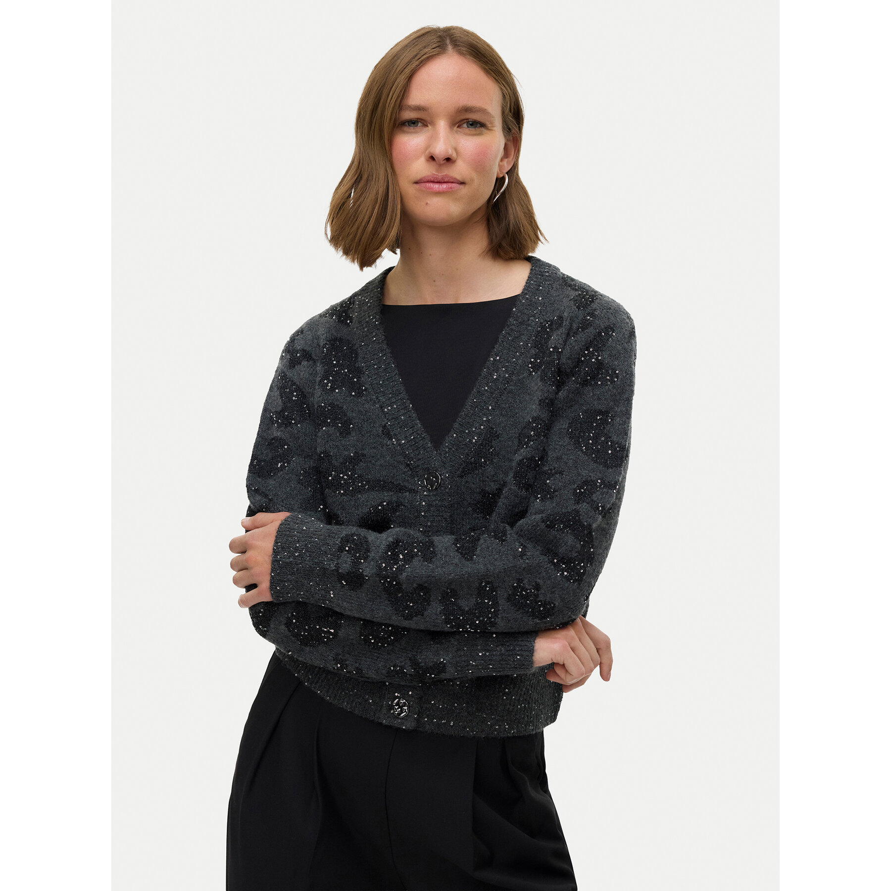 Vero Moda Strickjacke Zuzu 10339337 Grau Regular Fit
