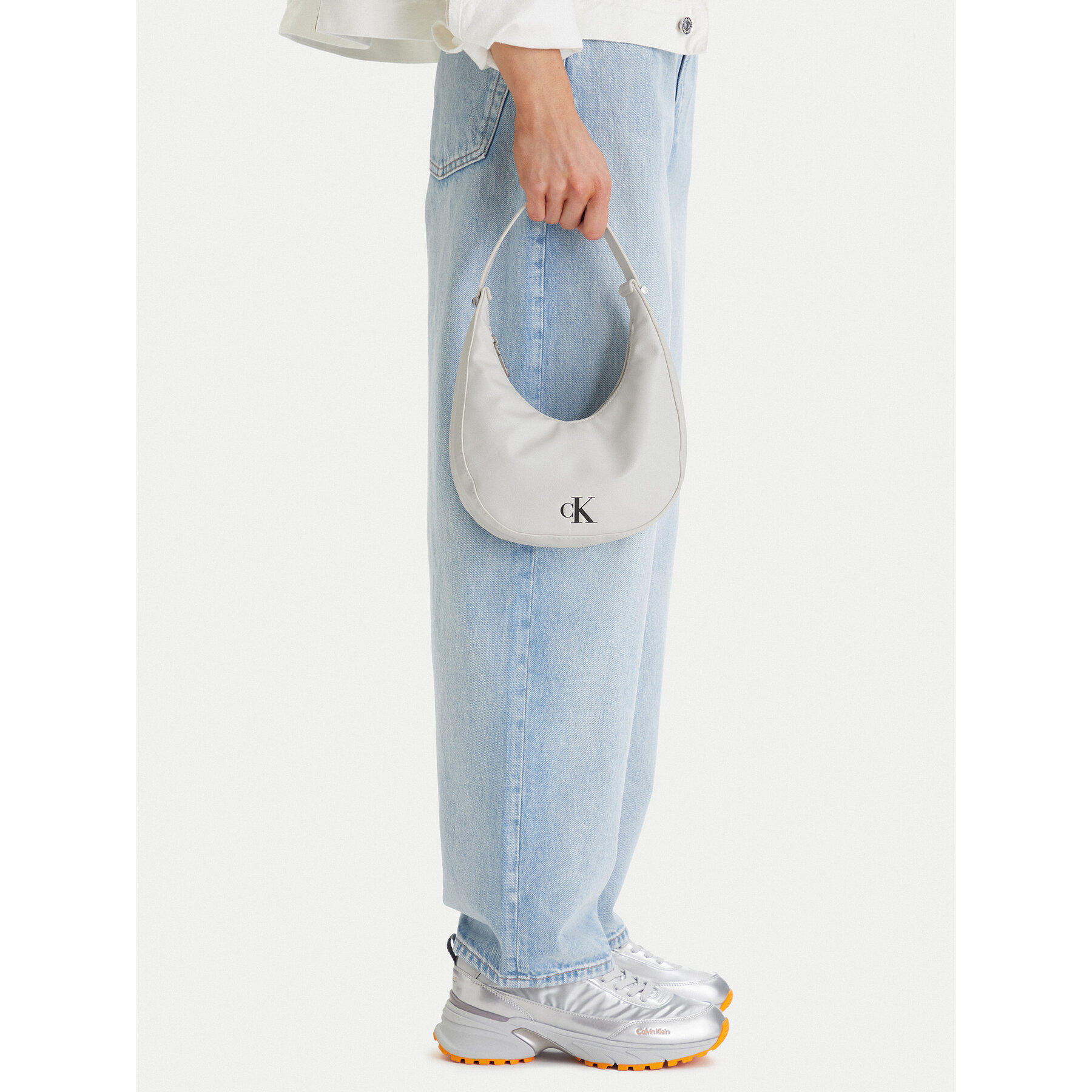 Geantă Calvin Klein Buckle Small Bag LV04F3513G Alb