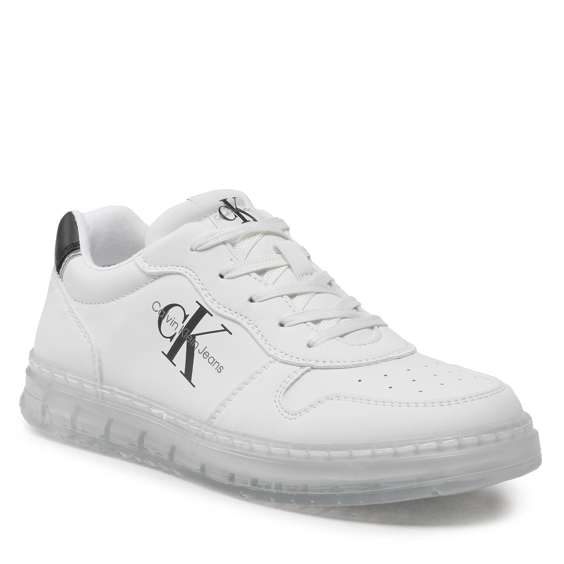 Sneakers Calvin Klein Jeans Low Cut Lace-Up Sneaker V3X9-80554-1355 S White 100 100% imagine super redus 2022